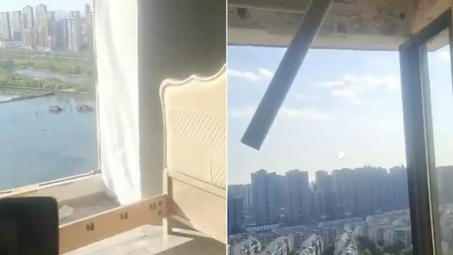 Trei oameni au fost smulși de vânt din apartamentul unui zgârie-nori din China