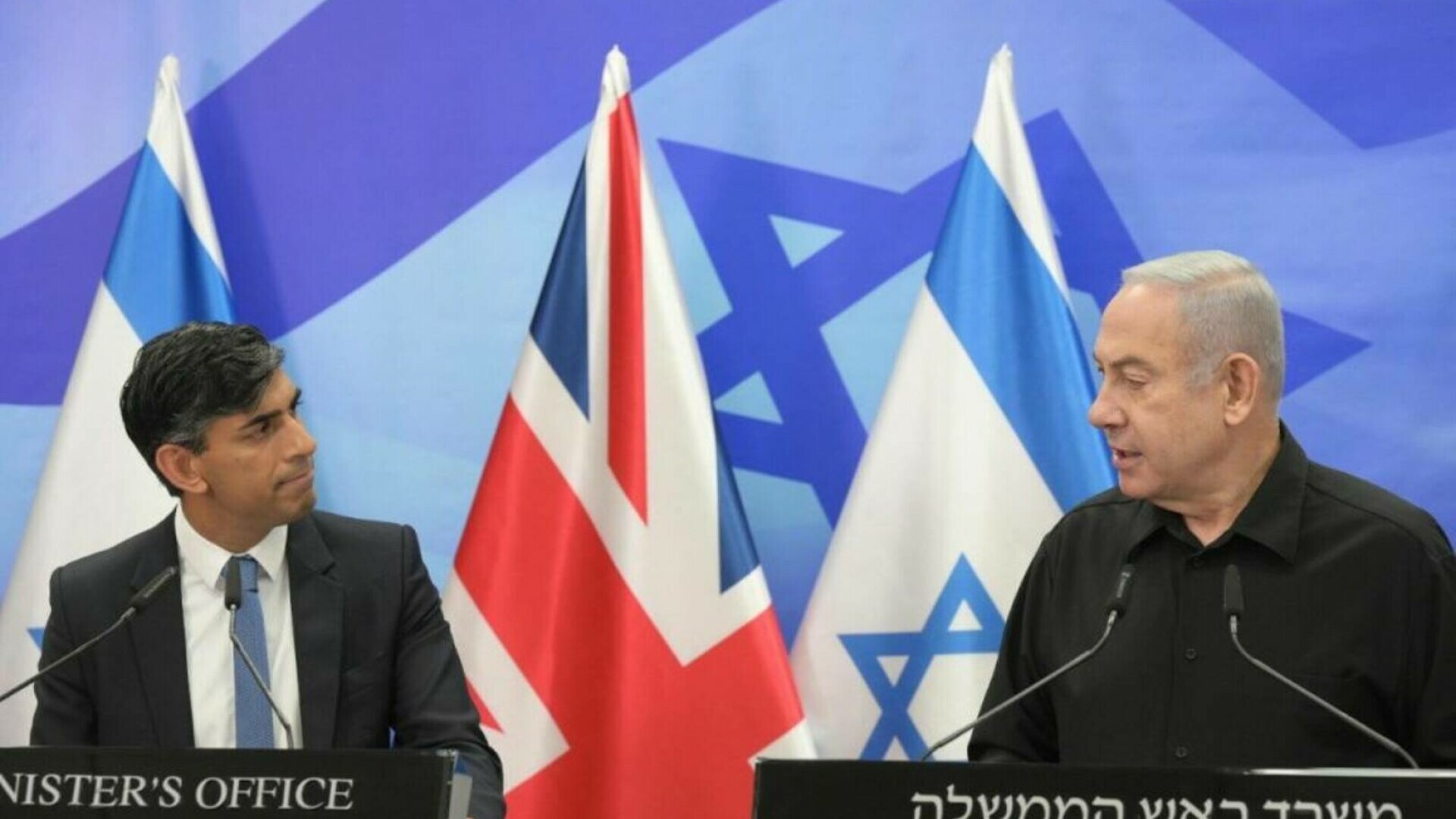 Rishi Sunak and benjamin Netanyahu