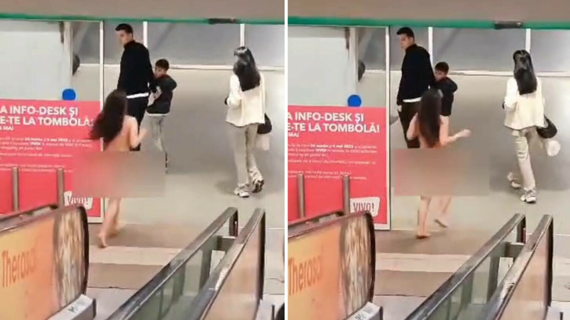 Tanara dezbracata in mall