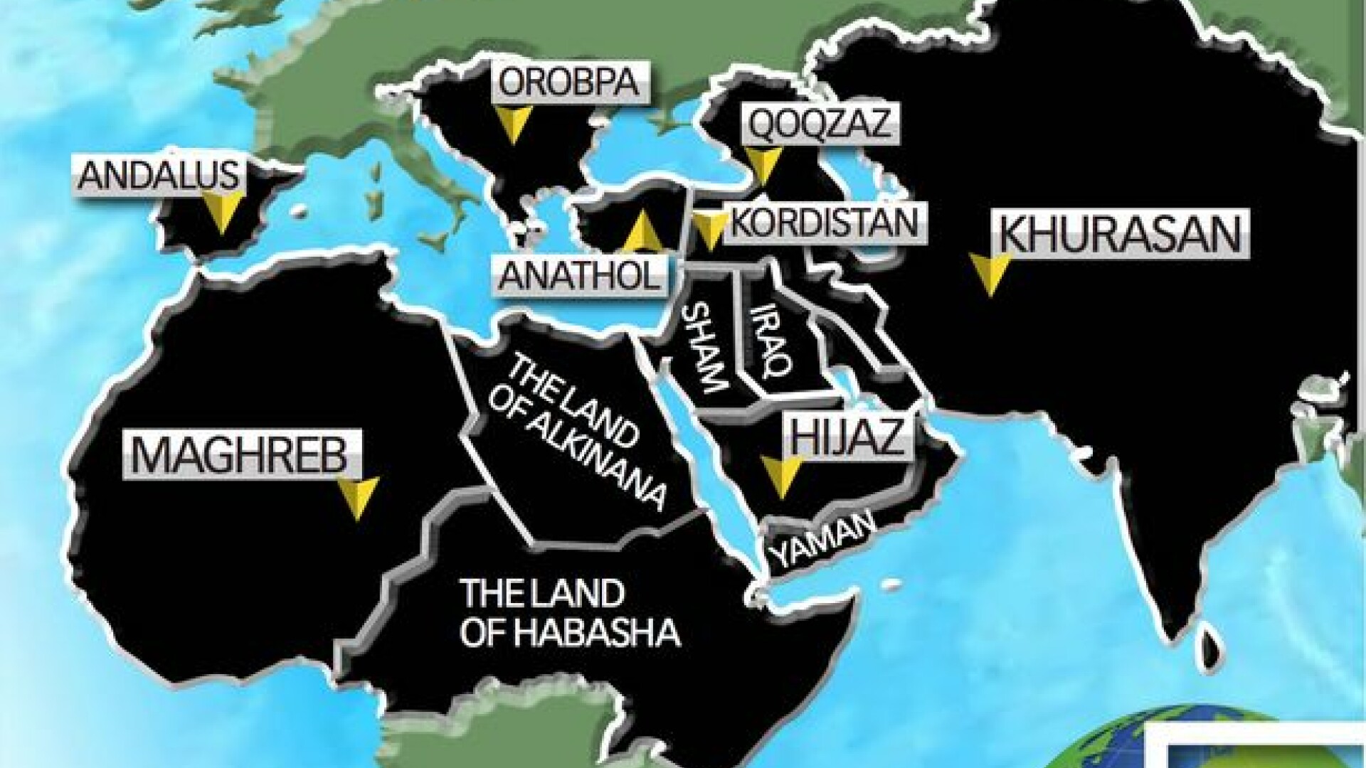 Harta planului de cuceriri a Statului Islamic - Andrew Hosken