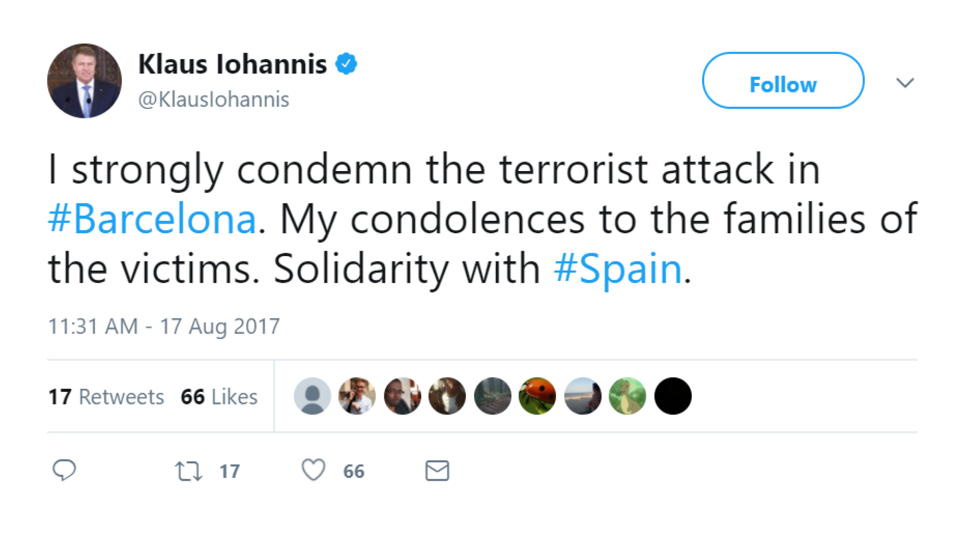 mesaj Twitter Klaus Iohannis