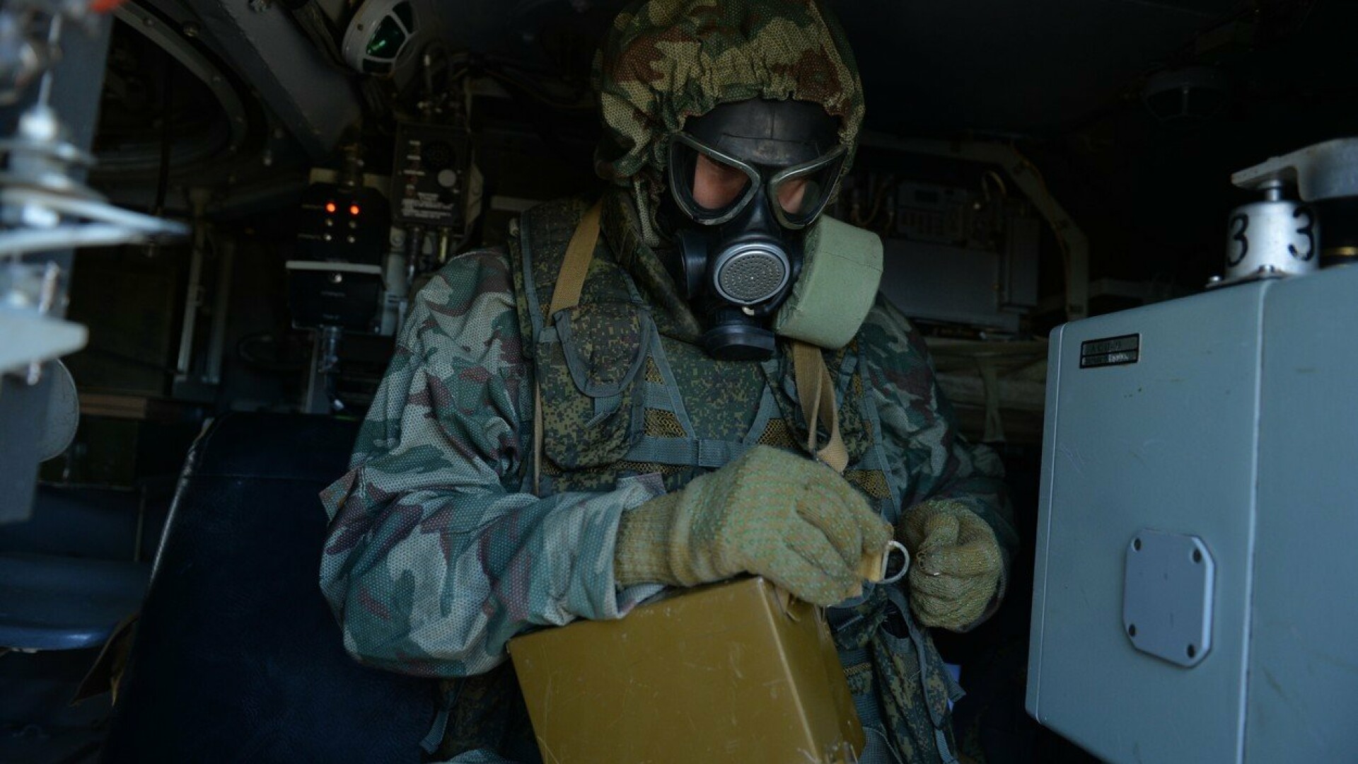 exercitiu militar de decontaminare in Rusia