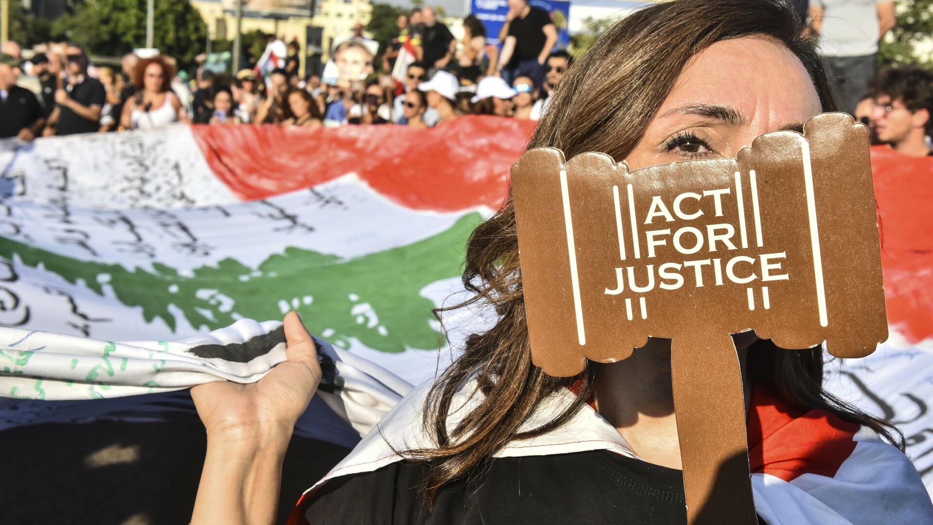 Manifestaţie în portul Beirut