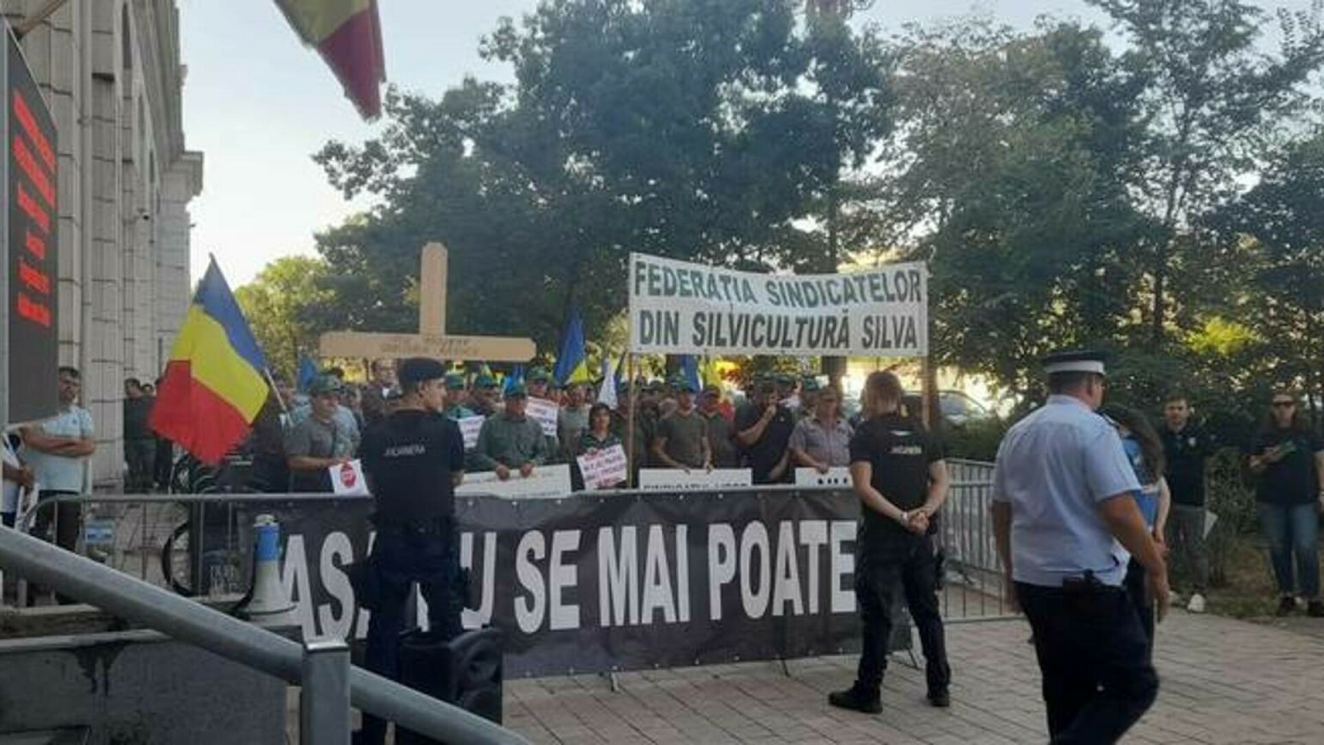 Silvicultorii protestează în faţa Ministerului Mediului. Diana Buzoianu: Romsilva nu este vaca de muls pentru nimeni