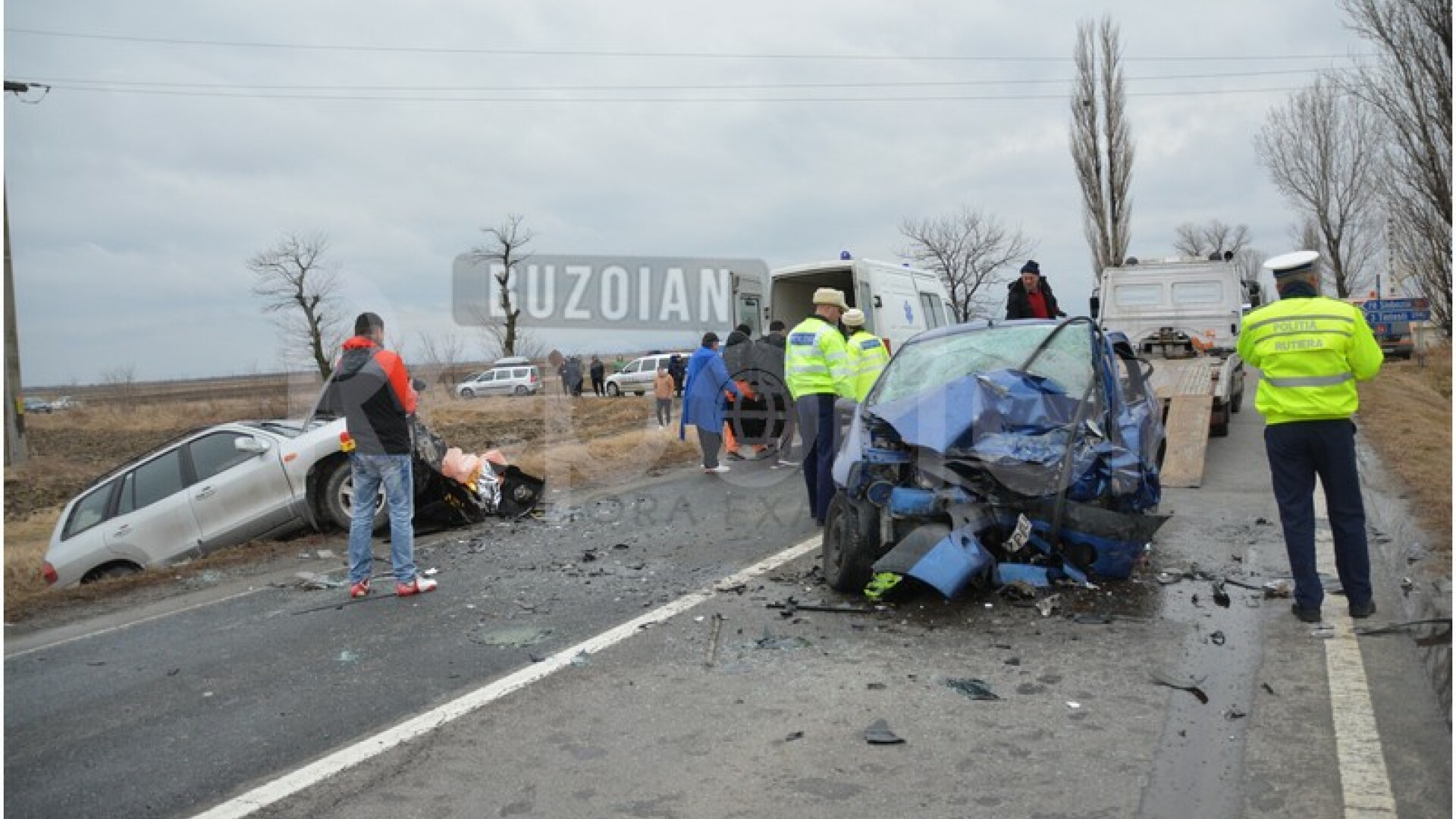 Accident grav la ieşirea din Buzău: un om a murit şi 3 sunt răniţi