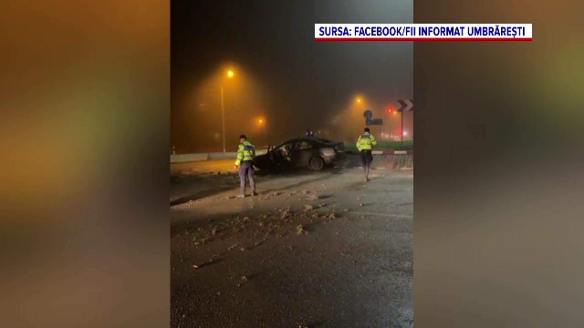 Un șofer de 24 de ani, beat, s-a răsturnat cu mașina într-un sens giratoriu din Tecuci. Camerele au surprins momentul
