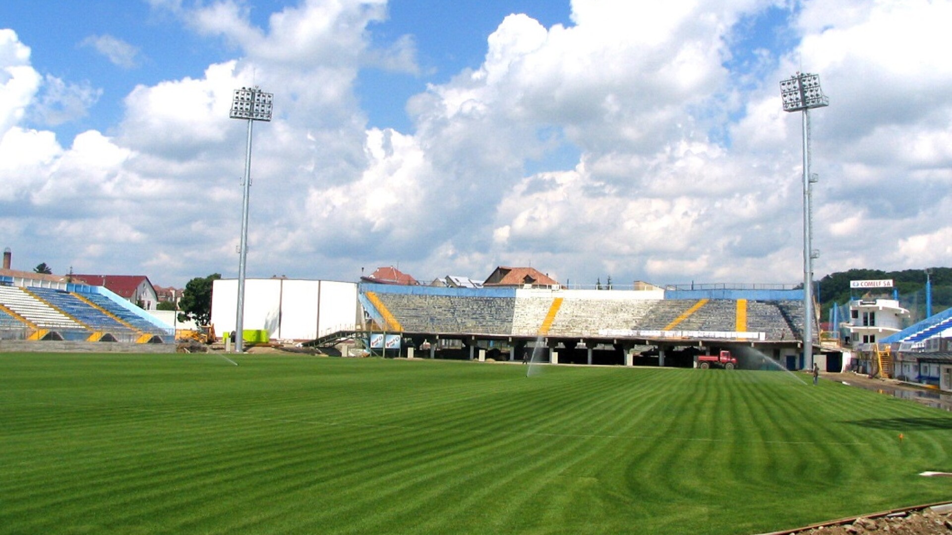 Stadionul echipei Gloria Bistrita aflat in proces de modernizare
