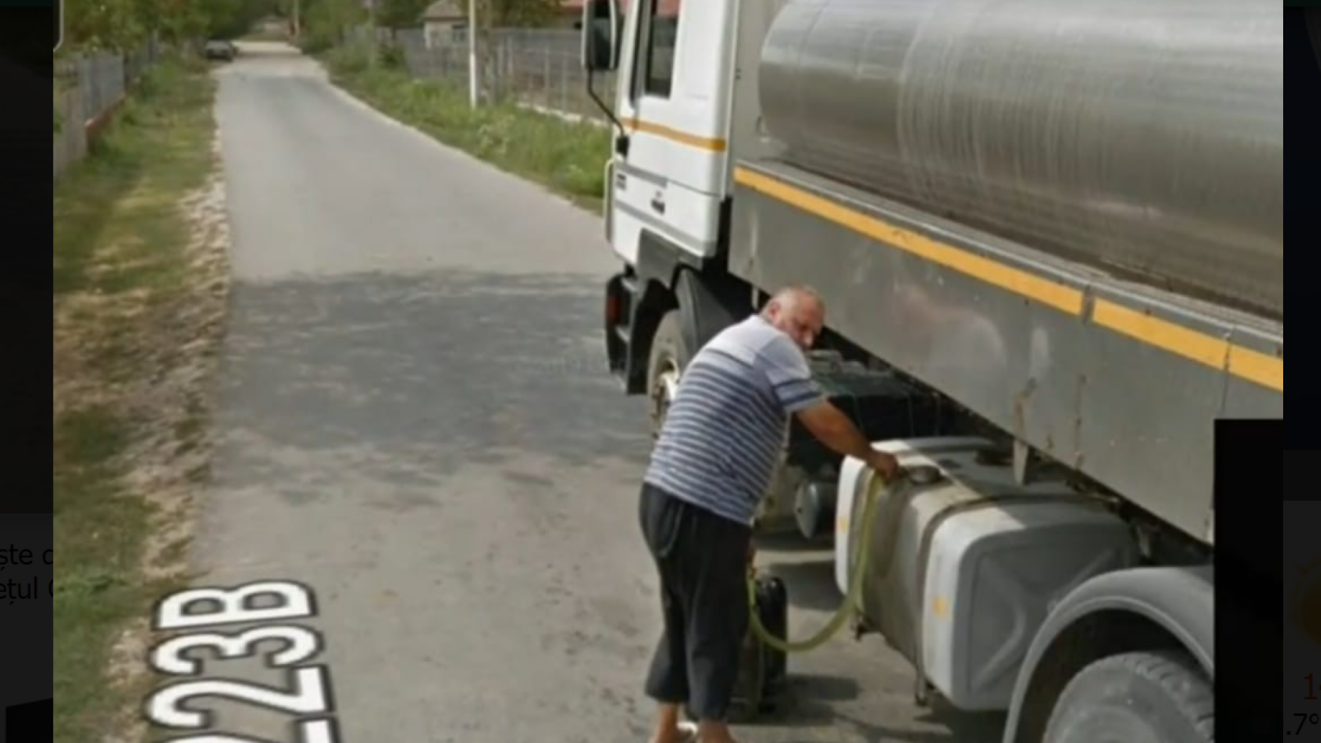 Șofer din Constanța, prins când fura motorină din propriul TIR de mașina Google Street View VIDEO