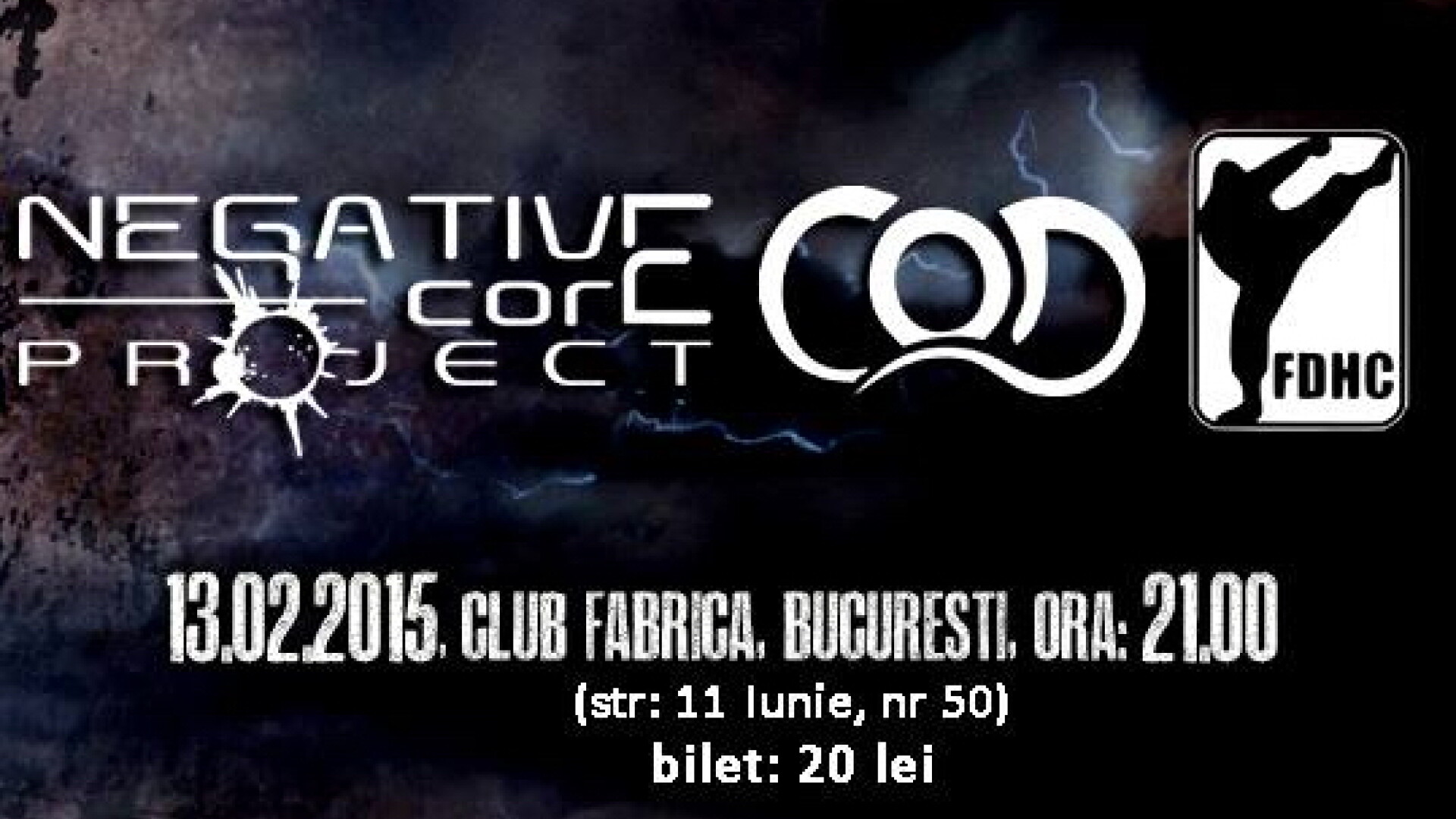 Concert Cap de Craniu, Negative Core Project, C.O.D. si First Division in Club Fabrica, pe 13 februarie