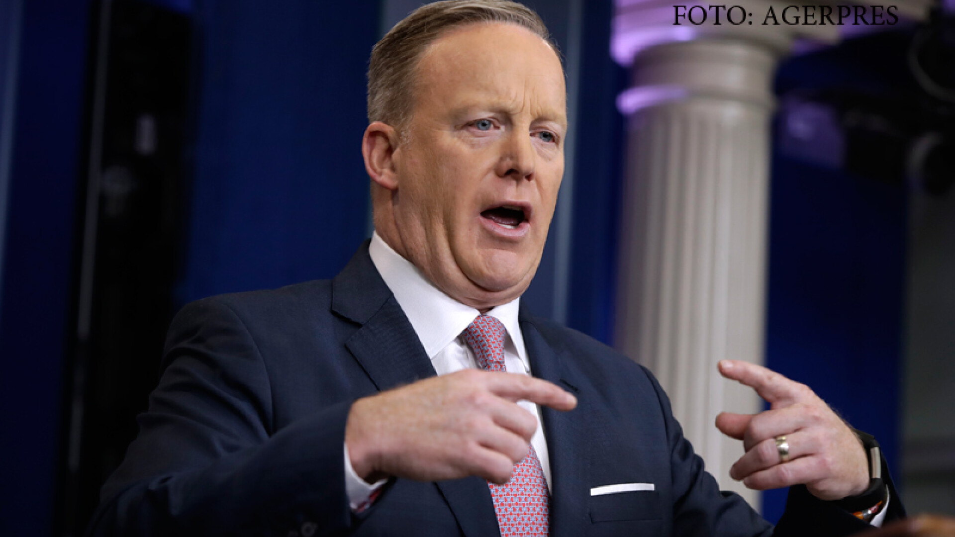 White House press Secretary Sean Spicer speaks during the daily White House briefing
