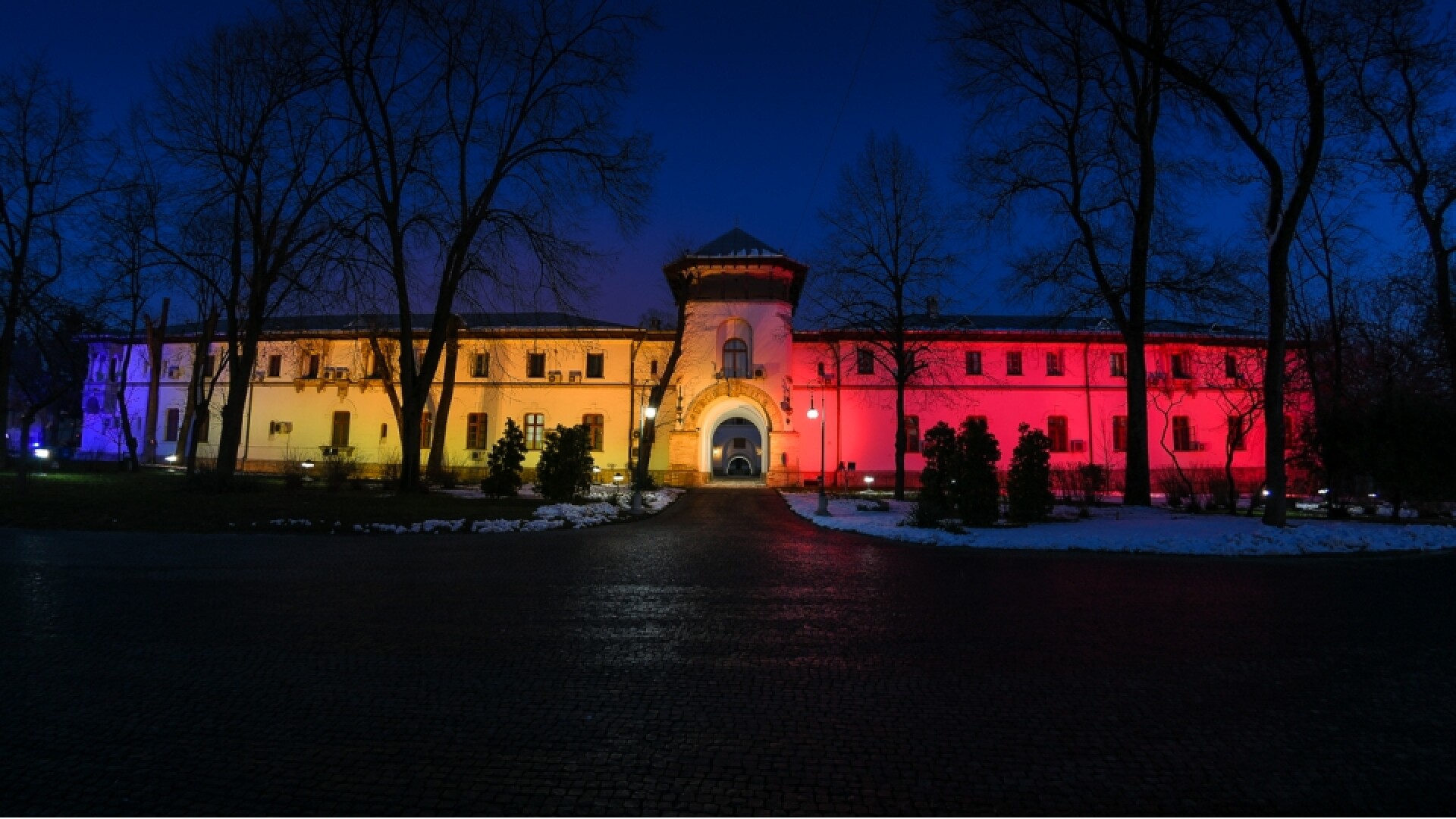 Palatul Cotroceni a fost luminat în culorile tricolorului