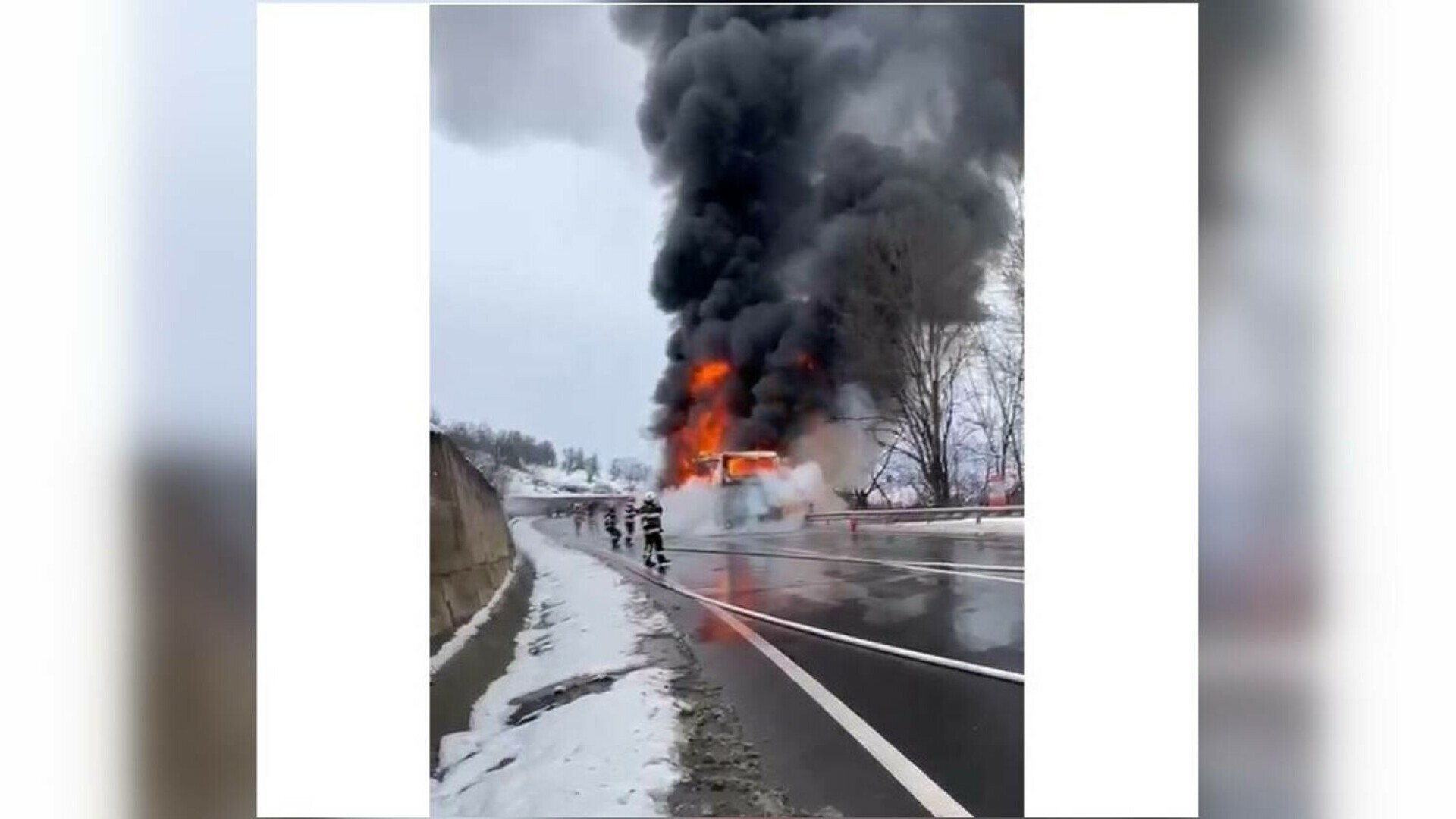 Autocar incendiu Mureș