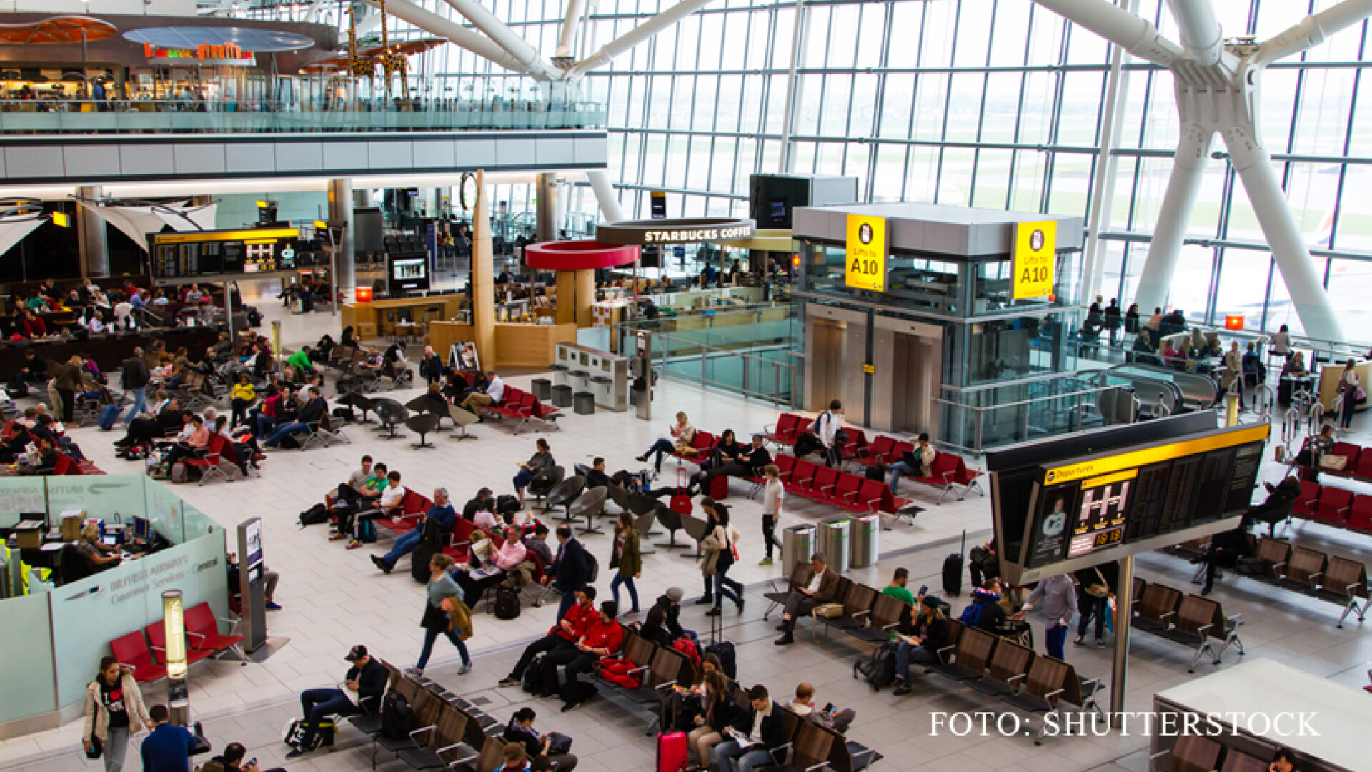 aeroportul Heathrow, sala de asteptare