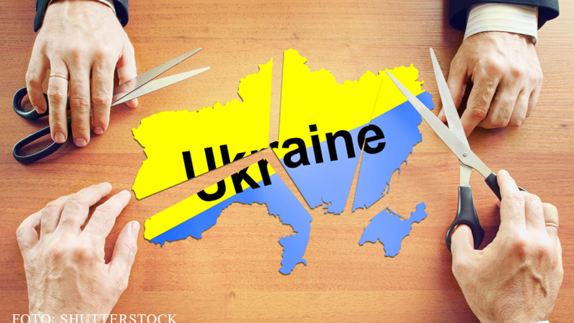 Ucraina decupata cu foarfeca FOTO: SHUTTERSTOCK
