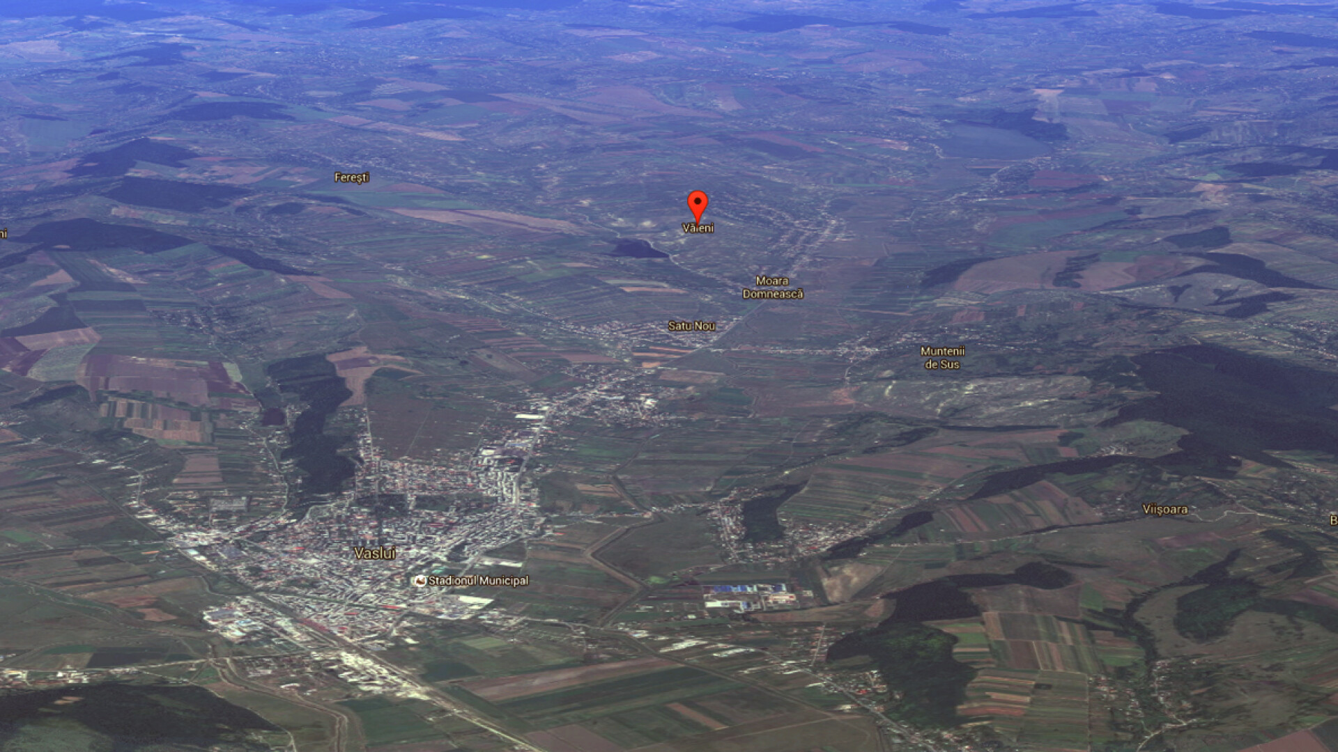harta Vaslui vazut pe Google Maps, satul valeni