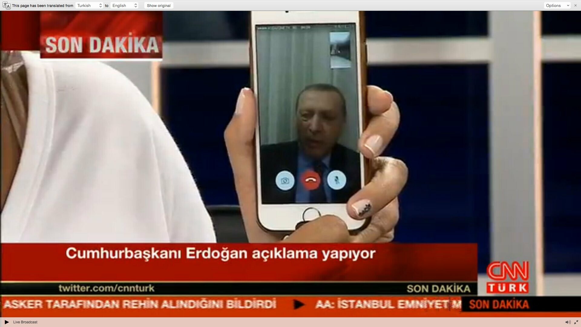 Erdogan pe Face Time