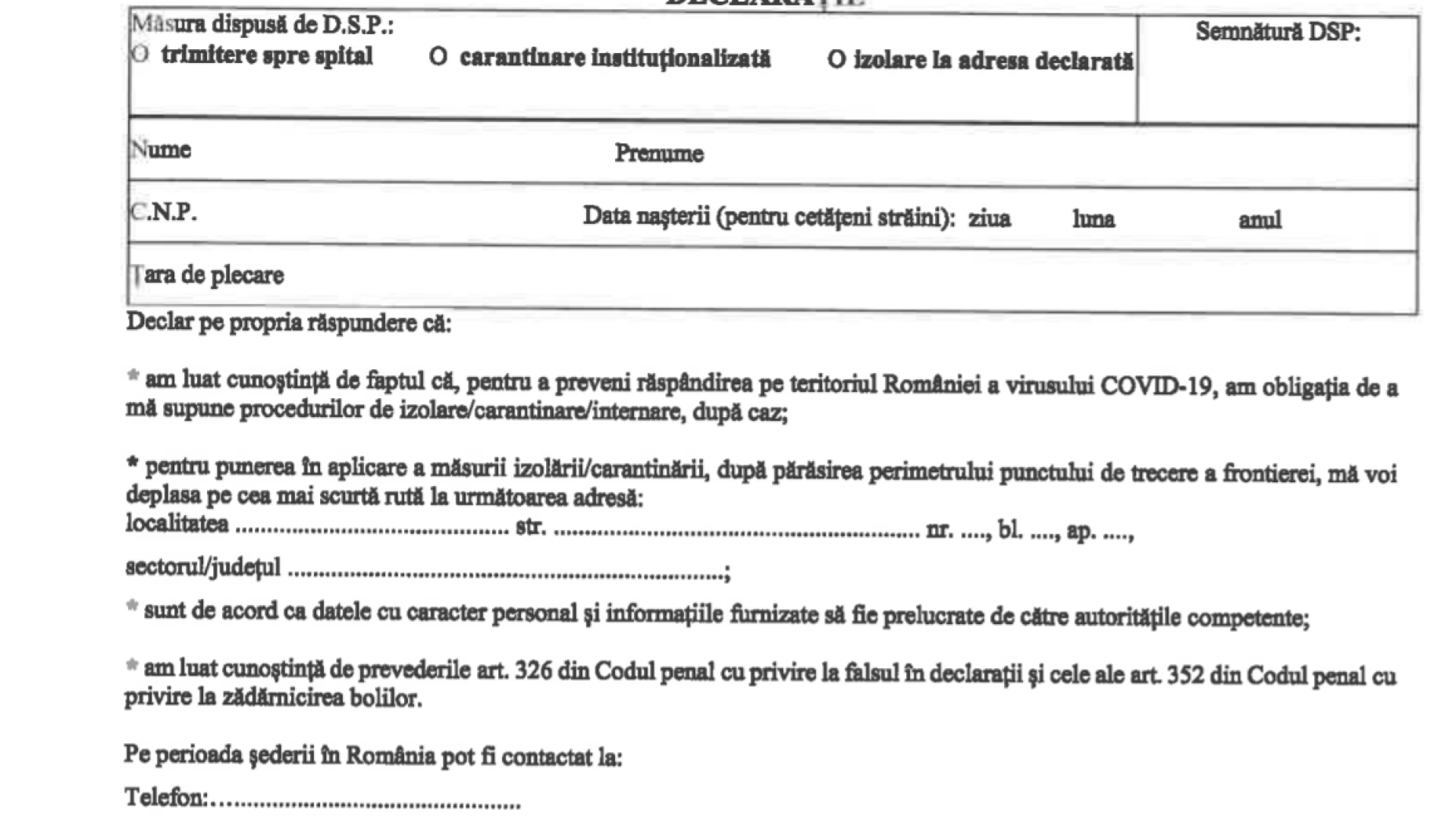 Ce formulare trebuie completate la intrarea în România. Descarcă aici modelul