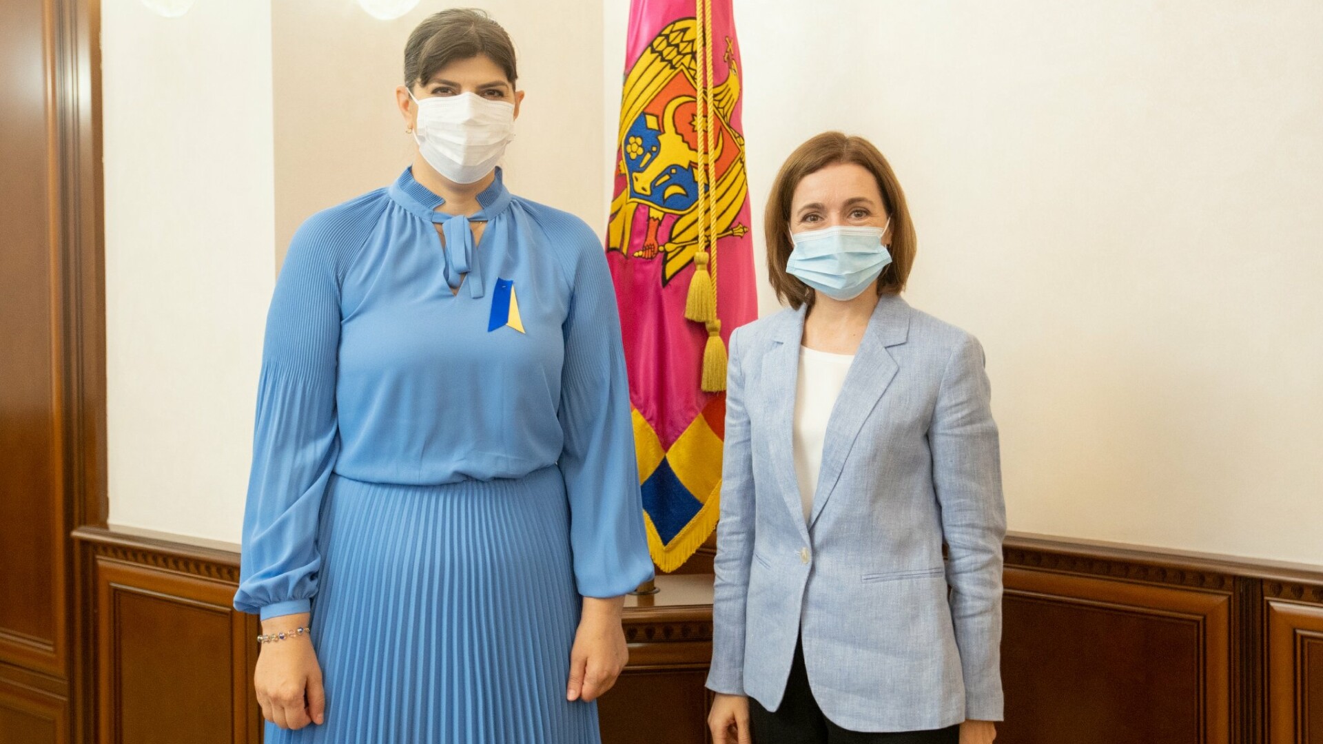 Laura Codruta Kovesi si Maia Sandu la Chisinau