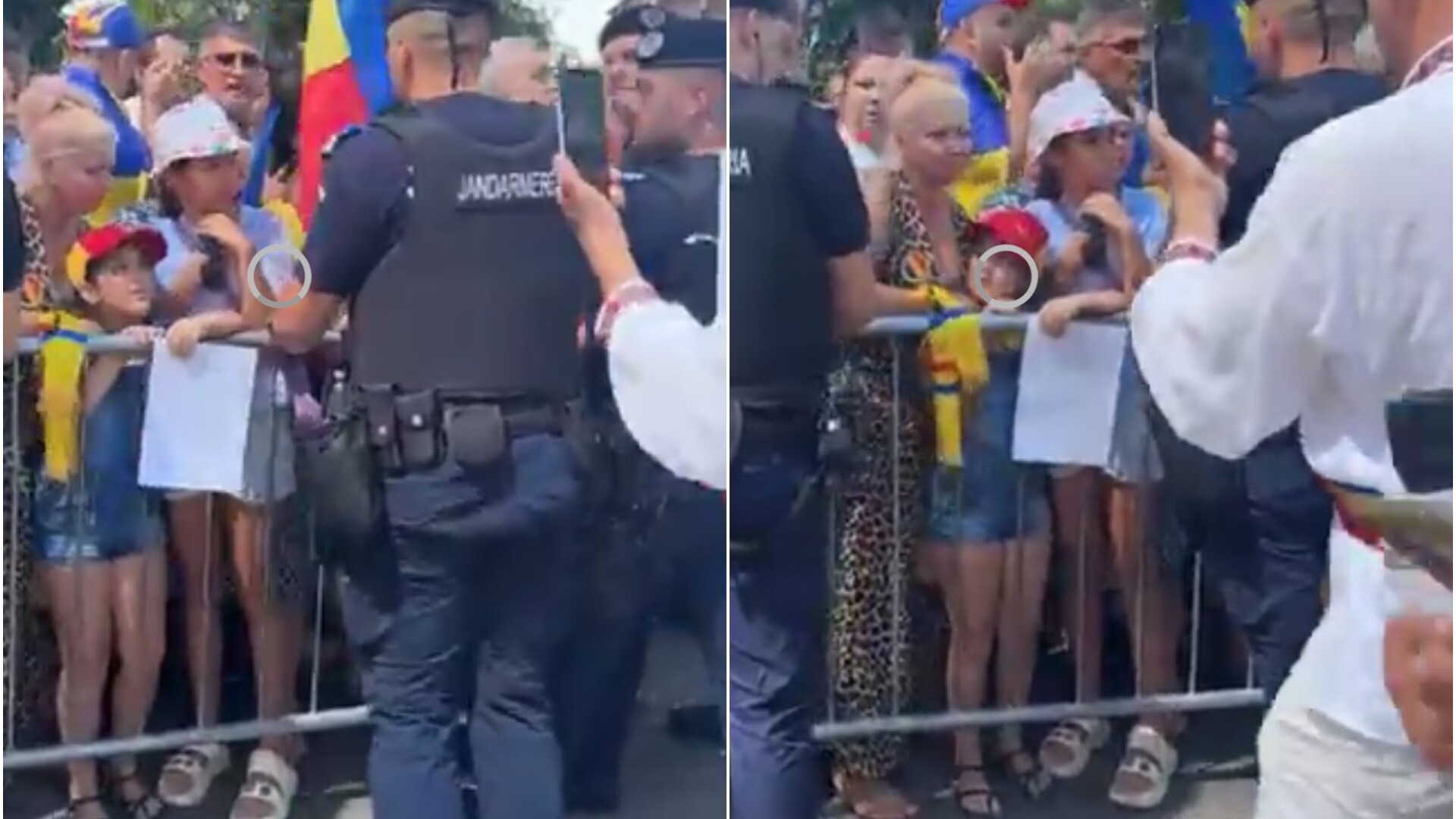 Jandarmi acuzați că au împins copii cu gardurile, la protestul pentru Călin Georgescu de la IPJ Ilfov. Reacția Jandarmeriei
