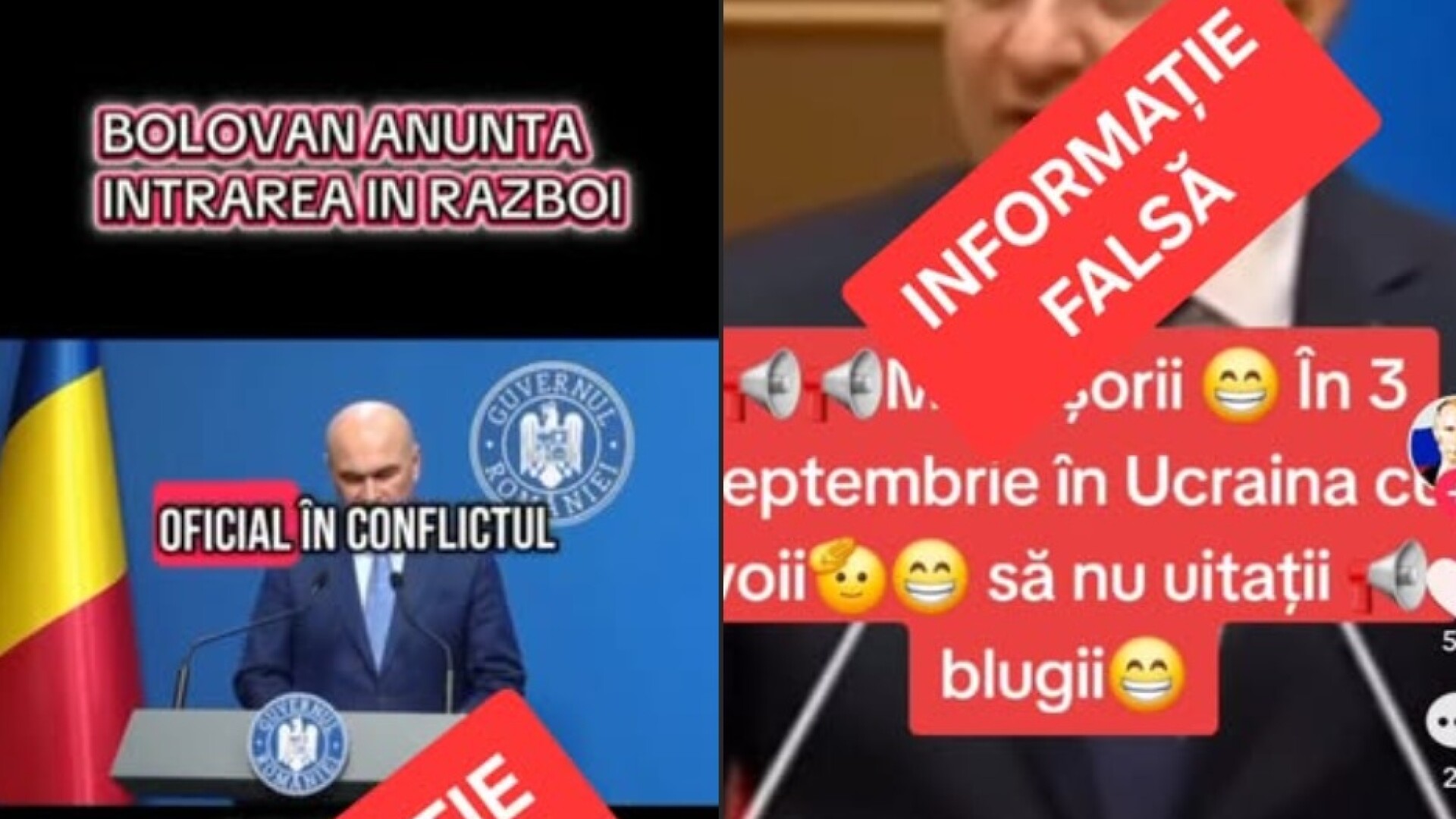 MAI avertizează asupra unui fake-news viral cu Ilie Bolojan care ar anunţa intrarea României în război în luna septembrie