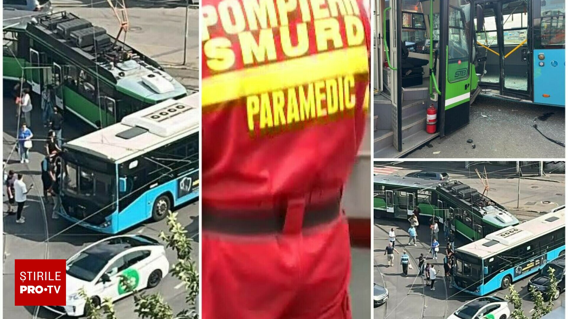 Accident grav în București. Roțile unui tramvai au zburat de sub vagon. 11 persoane au fost rănite. 6 ambulanțe au intervenit