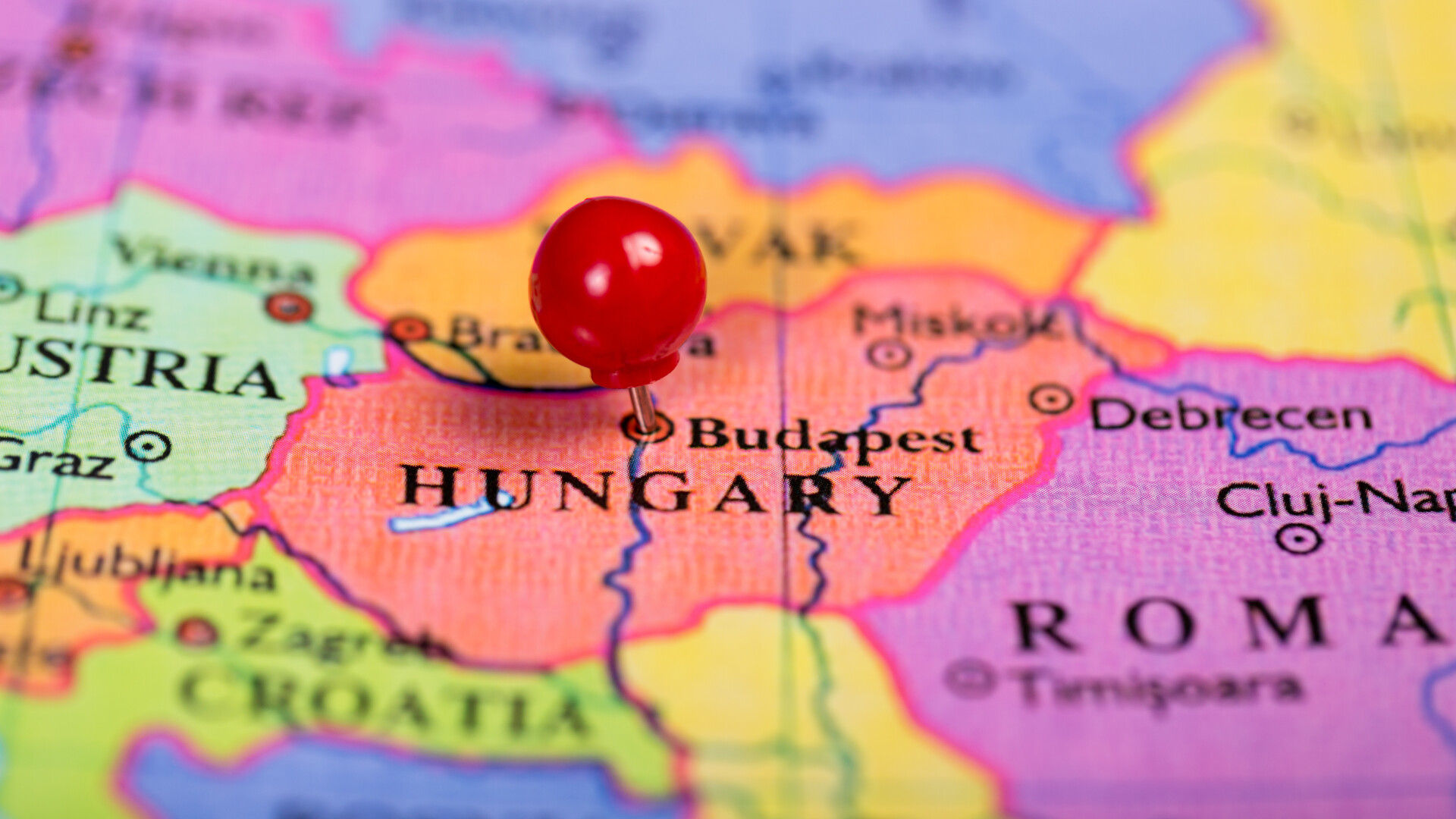 Ungaria harta - Shutterstock