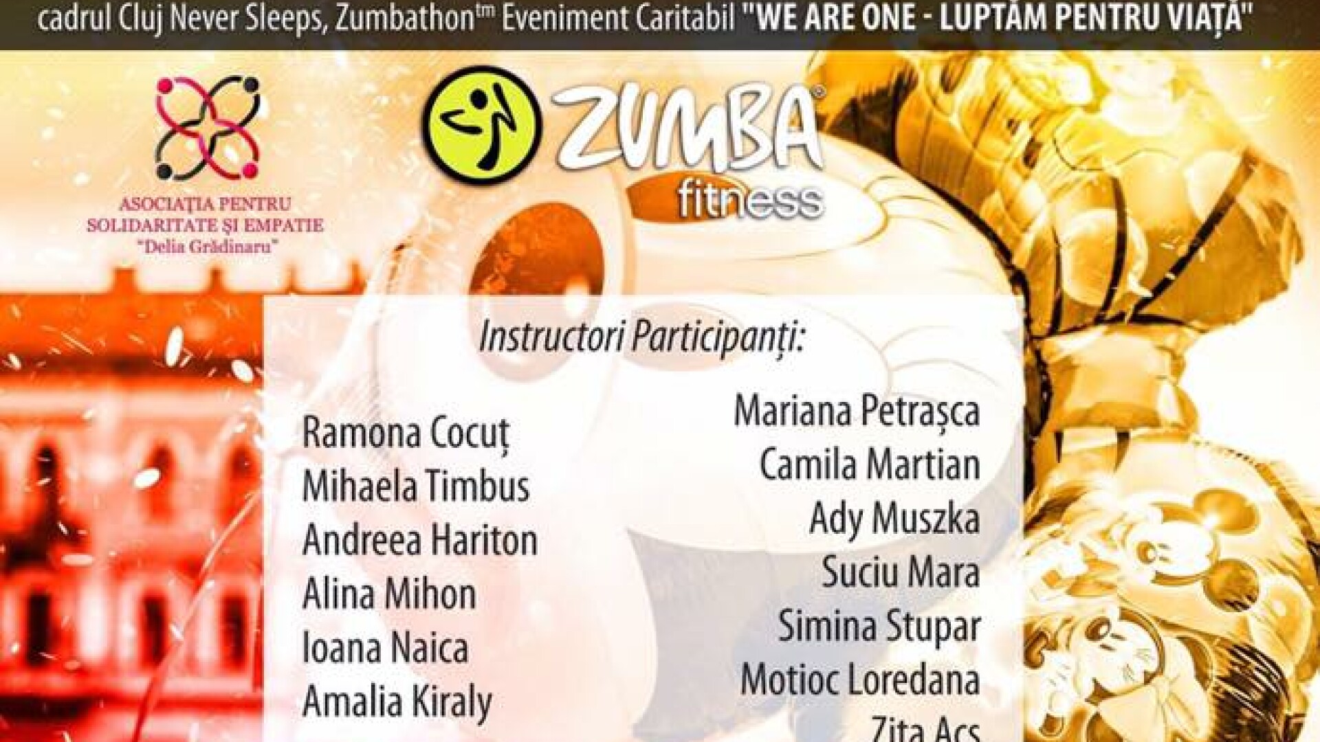 Zumbathon caritabil. Clujenii sunt invitati in acest weekend sa danseze in Piata Unirii pentru copiii dependenti de dializa