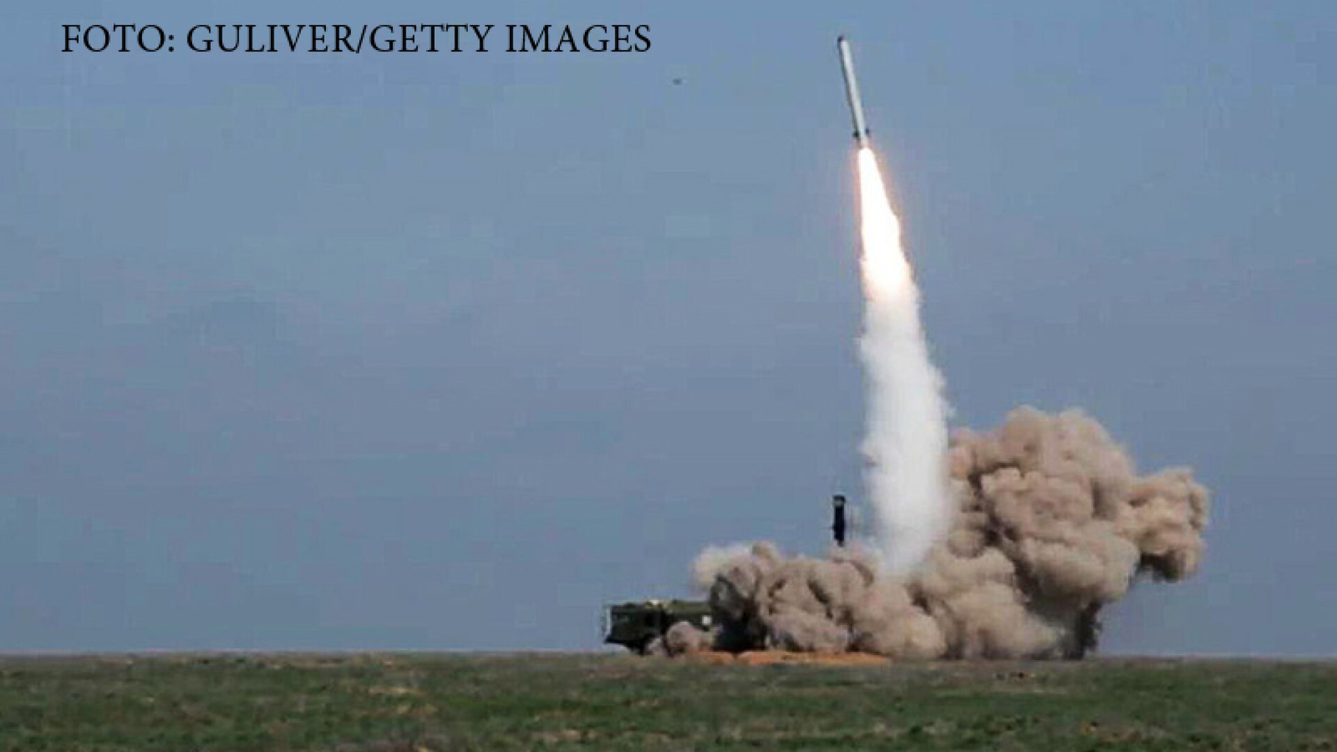 launch of a missile from an Iskander M tactical missile system at Kapustin Yar during a military exercise by the Russian Armed Forces