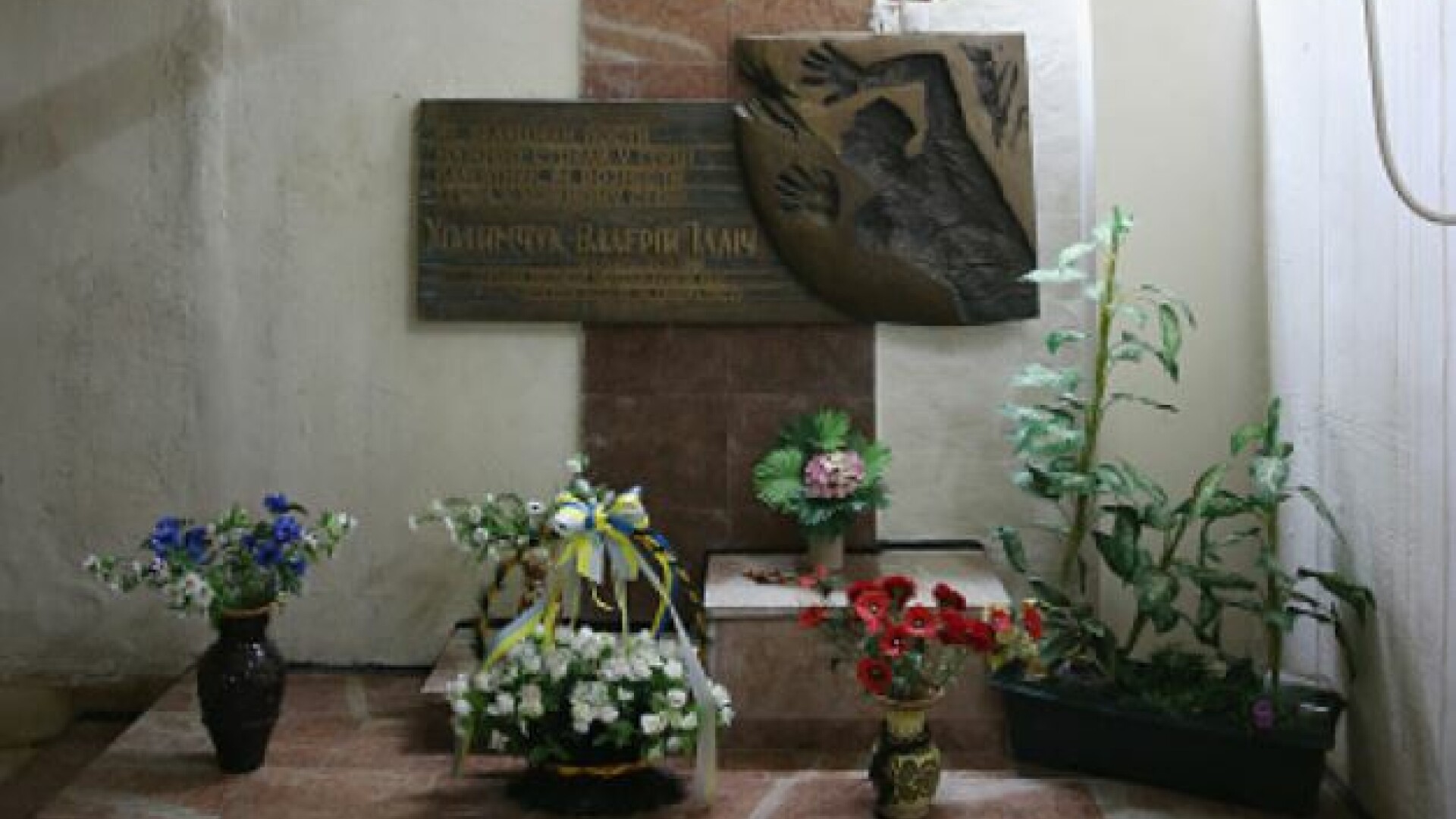 Altarul ridicat în memoria lui Valery Khodemchuk la Cernobîl
