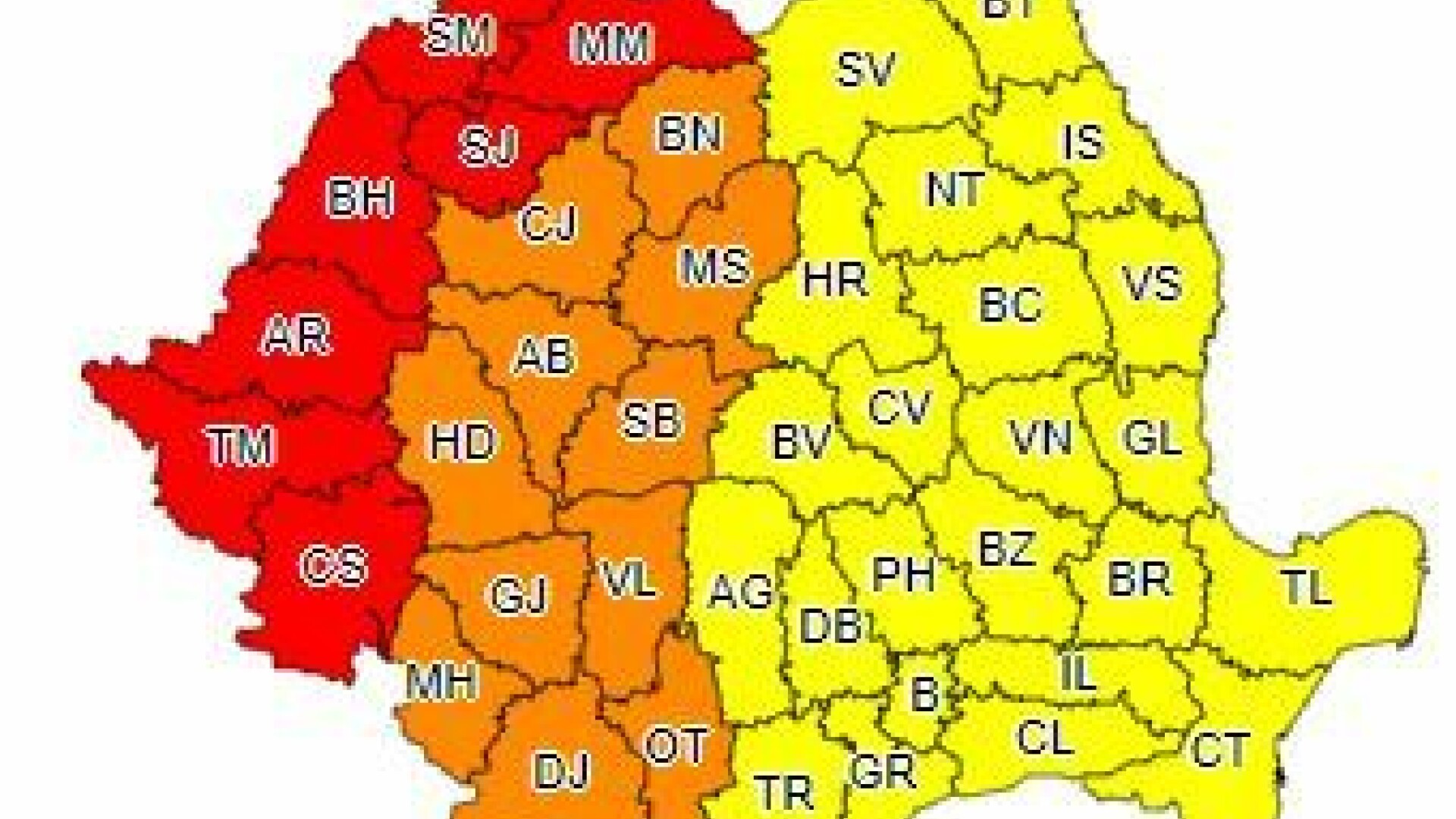 Coduri galbene, portocalii și roșii în toată țara. Furtuni, caniculă și disconfort termic accentuat