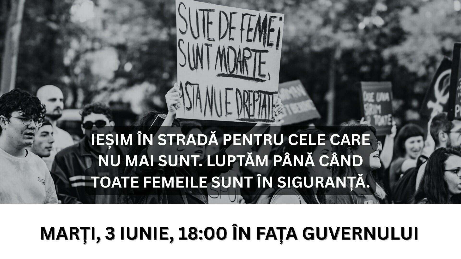 Miting de solidaritate cu femeile victime ale abuzului, marţi, în faţa Guvernului, după crima din Cosmopolis. „Ne-am săturat”