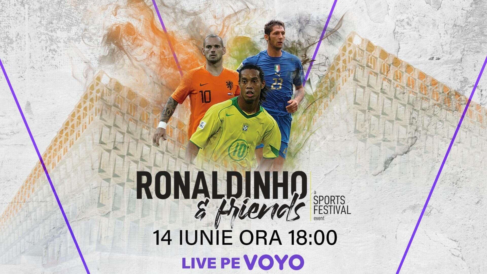 Meci de zile mari la Cluj-Napoca, cu Ronaldinho și prietenii, LIVE, pe VOYO, azi, de la ora 18. Ce alte staruri vor mai juca