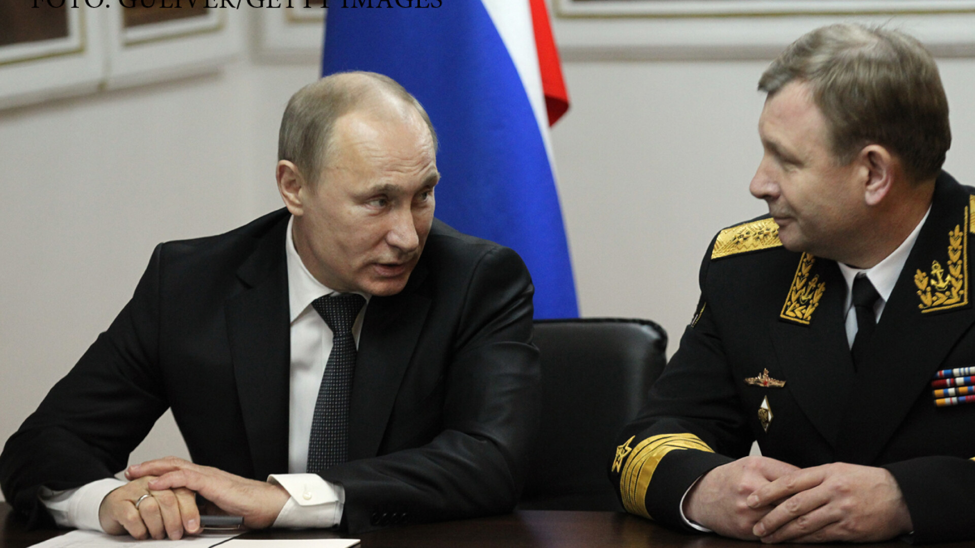 Vladimir Putin si Viktor Sirkov, seful flotei ruse