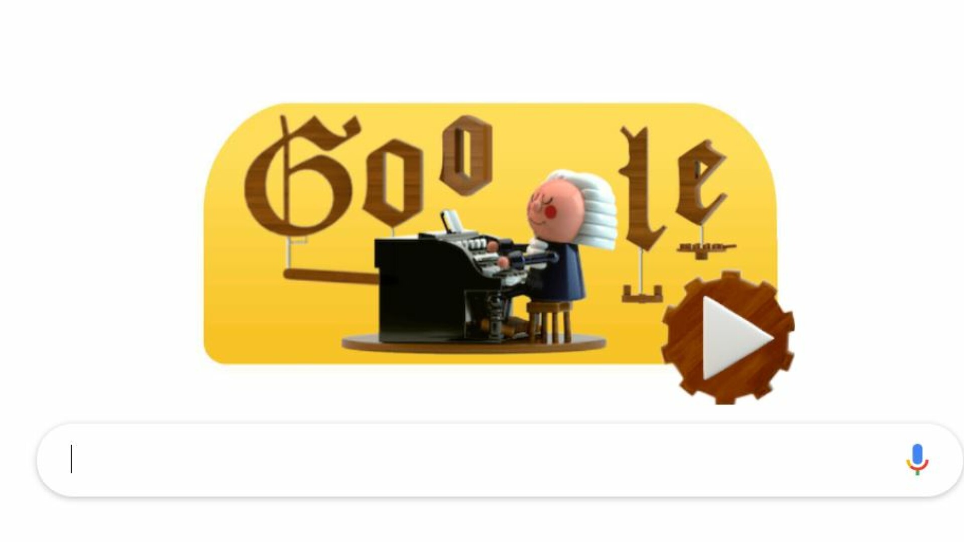 Doodle Google interactiv, la 334 de la nașterea lui Bach