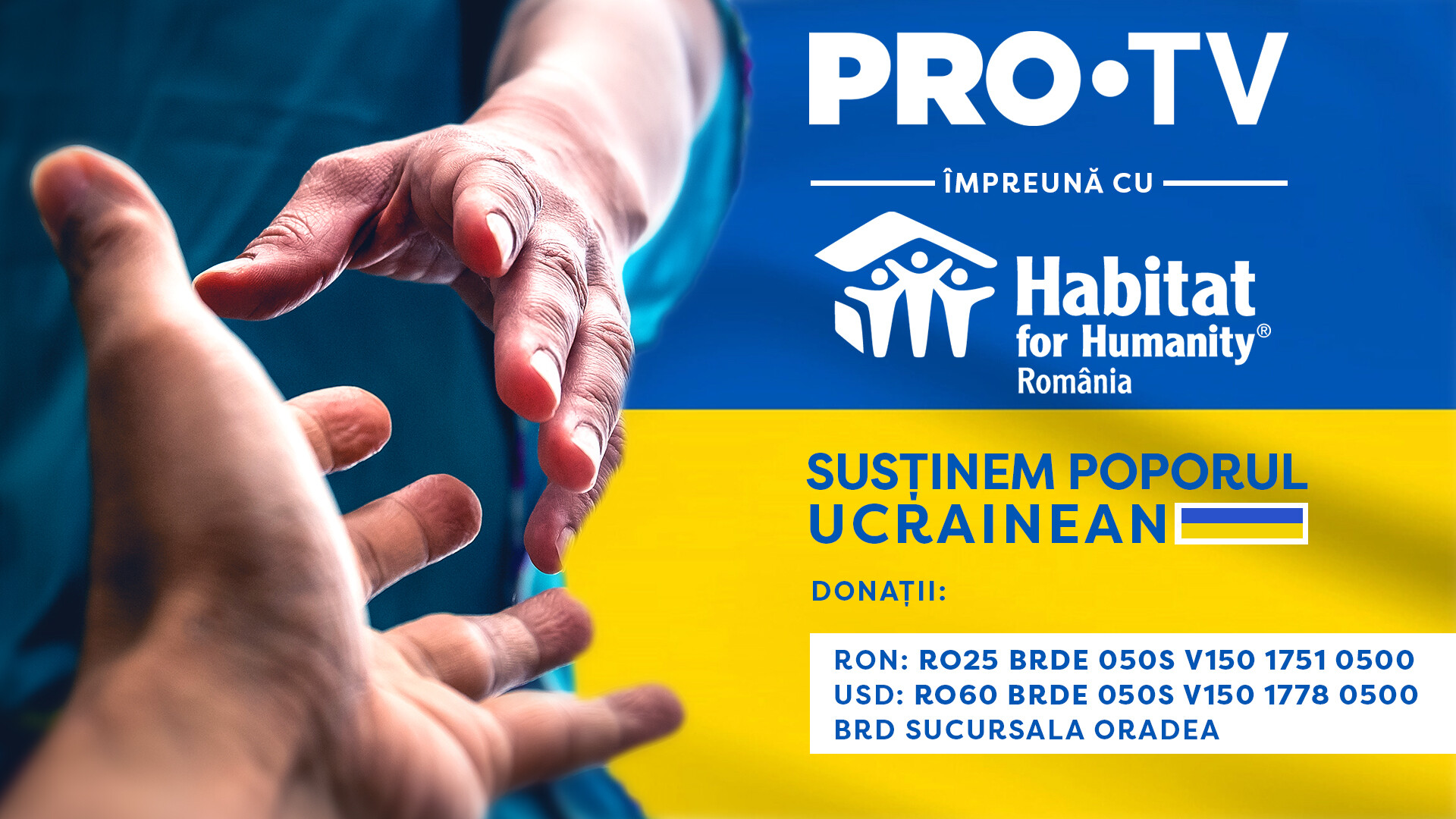 PRO TV și Habitat for Humanity susțin poporul ucrainean.