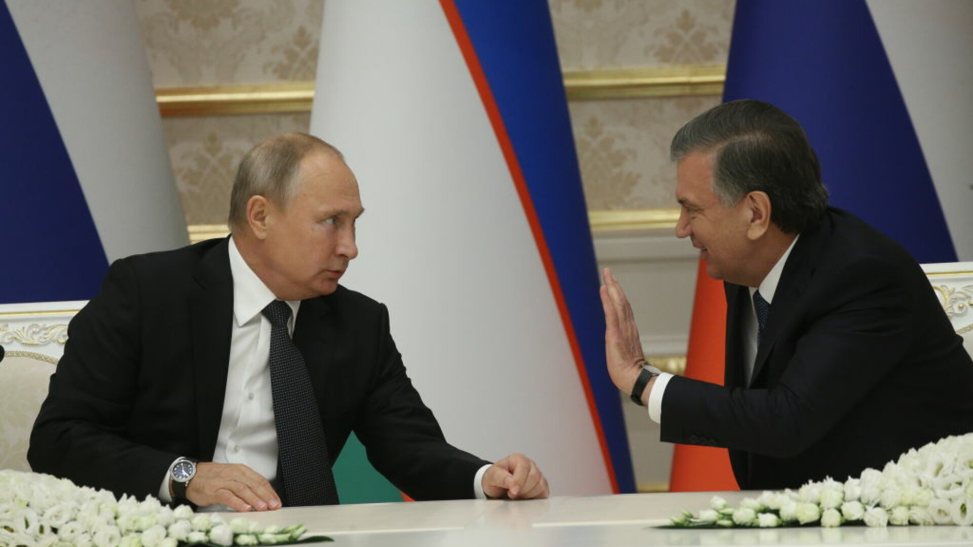 Vladimir Putin și Shavkat Mirziyoyev