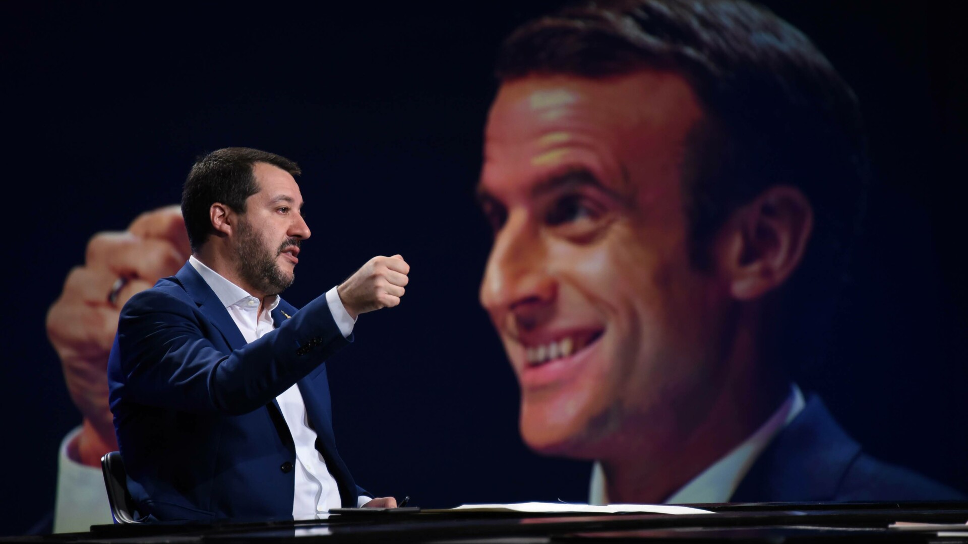 Matteo Salvini și Emmanuel Macron