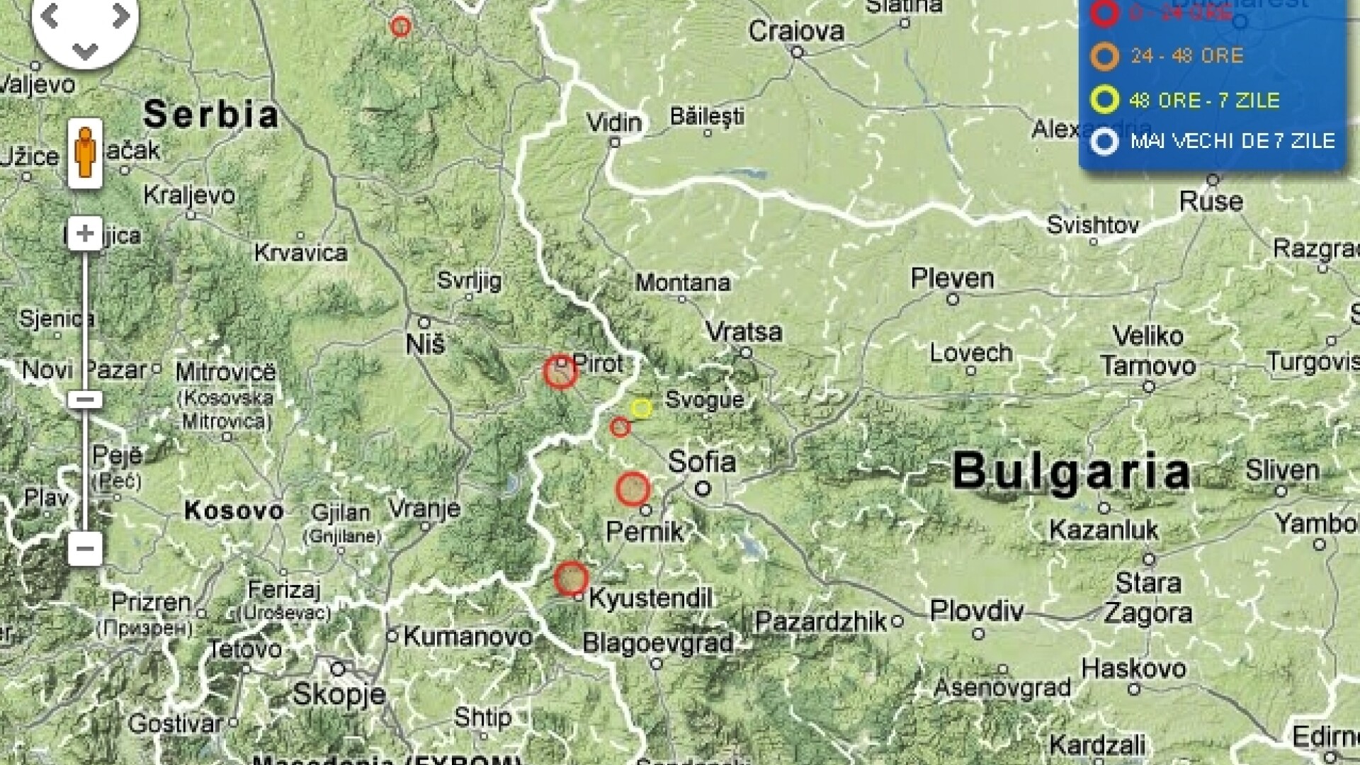 harta cutremur Bulgaria