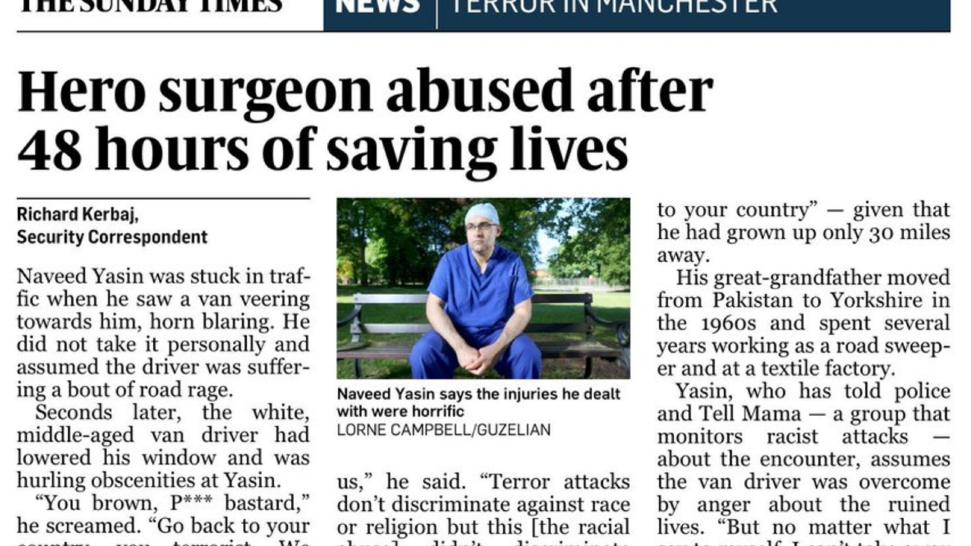 Naveed Yasin, Manchester, medic, atac terorist,