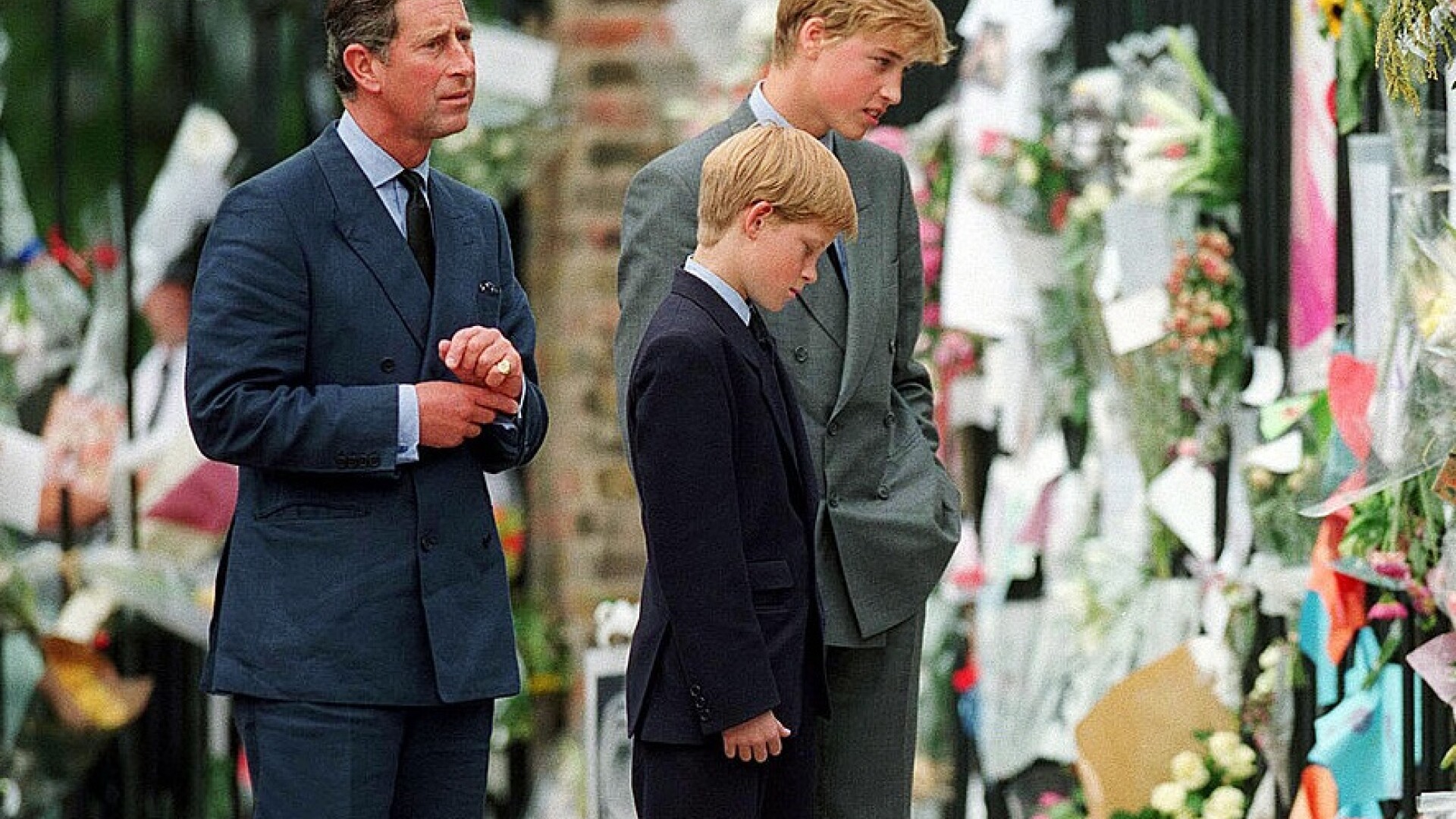 Imagini cu Harry si William de la moartea printesei Diana