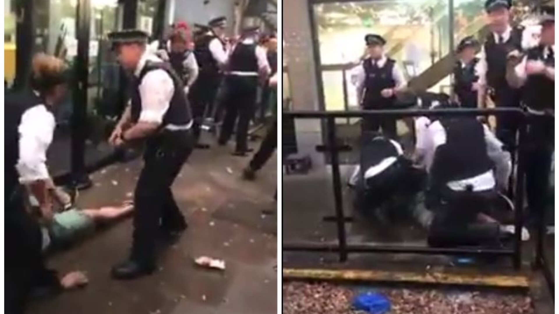 Român pus la pământ și încătușat de polițiștii britanici, la secția de vot din Londra. VIDEO
