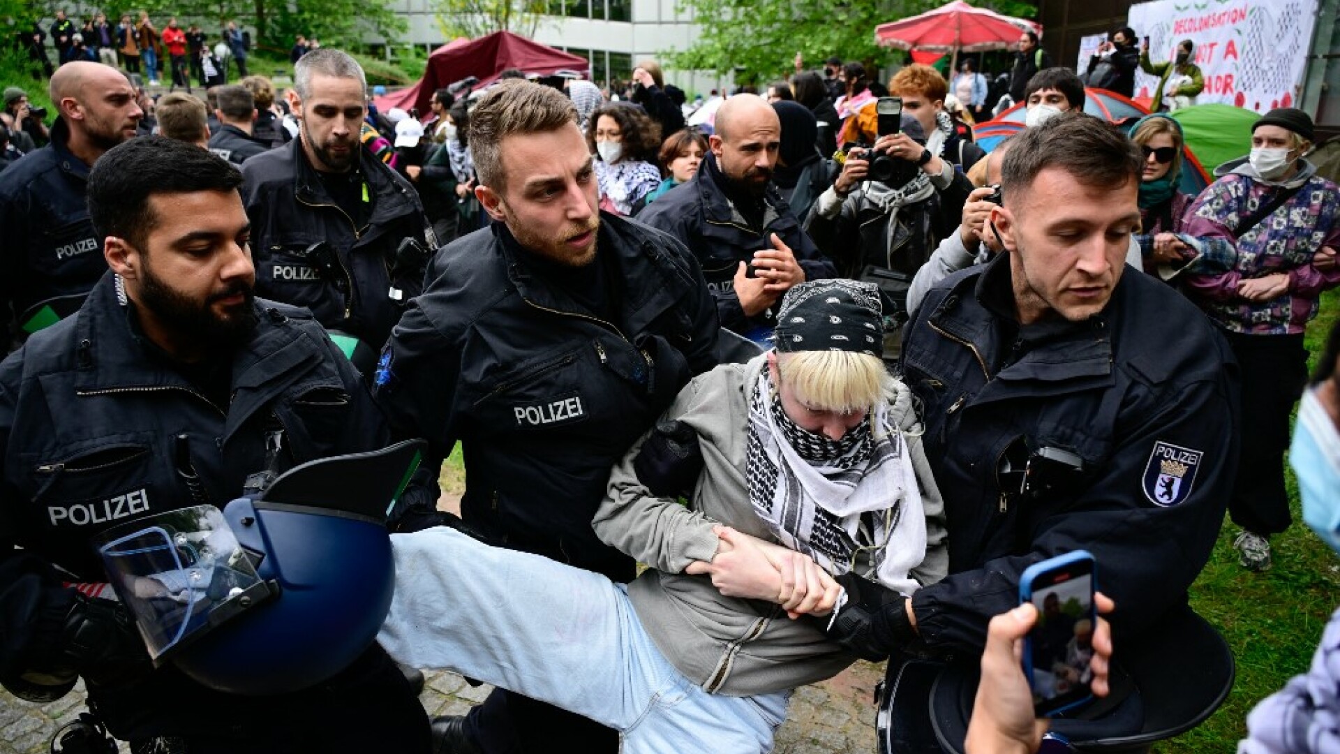 proteste, studenti, Berlin, palestinieni