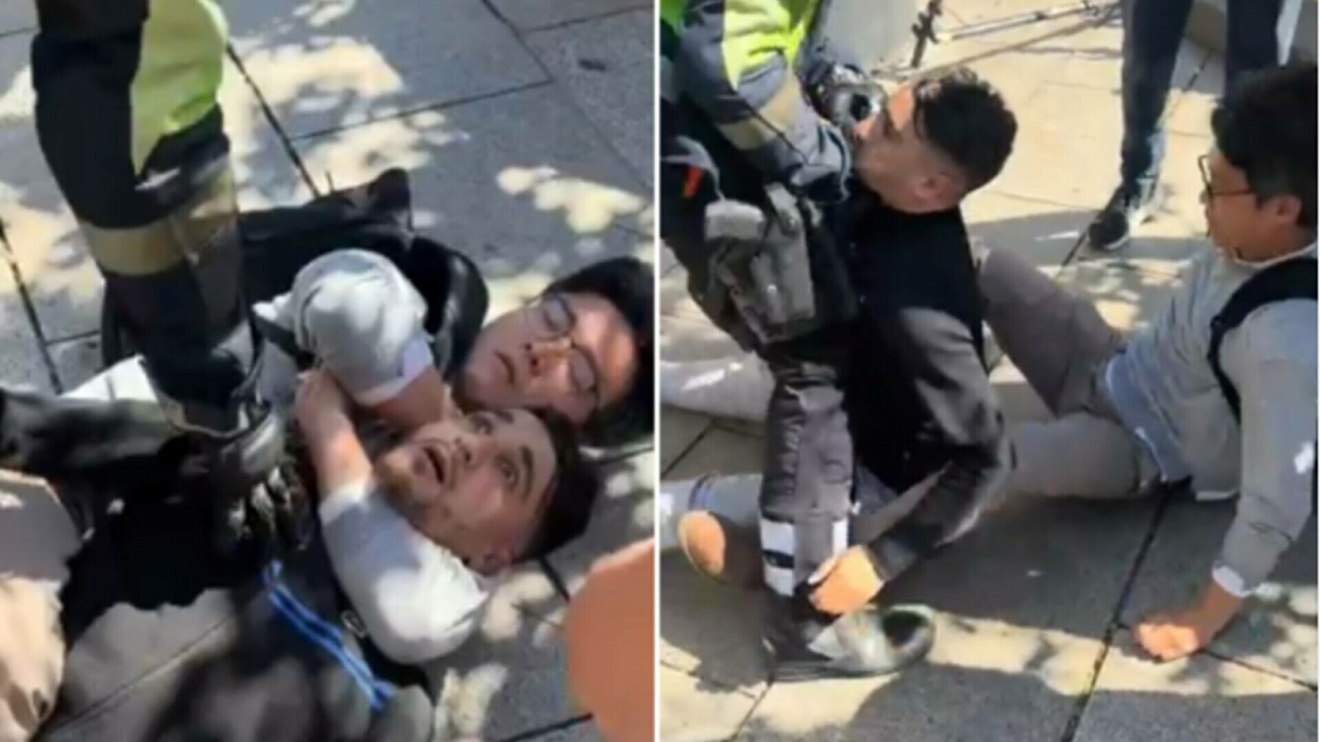 Reacția unui turist după ce un hoț a încercat să îi fure aparatul foto, în Barcelona. Momentul a devenit viral