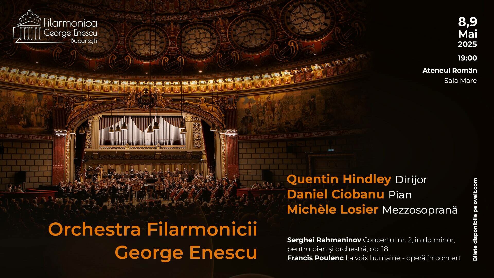 Concerte Extraordinare la Filarmonica George Enescu cu Quentin Hindley, Daniel Ciobanu și Michèle Losier