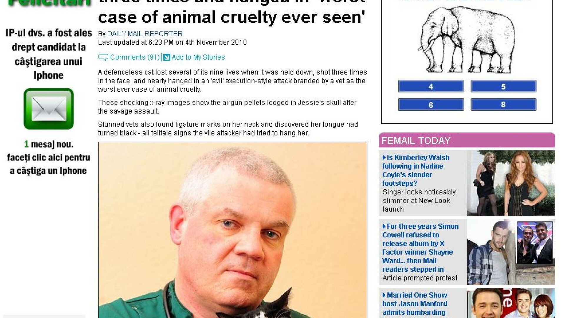 Cel mai grav caz de torturare a animalelor!Impuscata de 3 ori si spanzurata