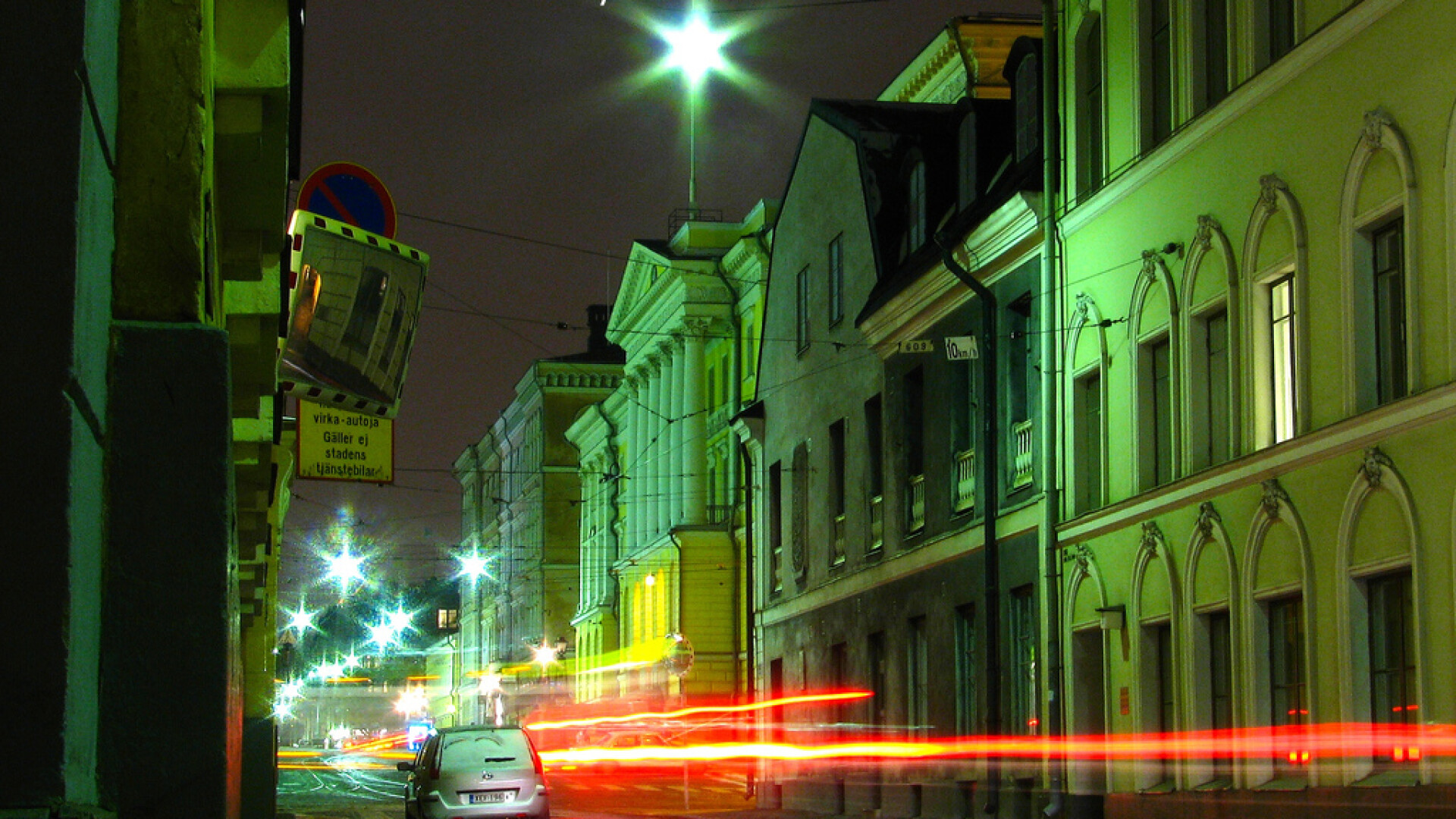 Helsinki noaptea efecte lumina