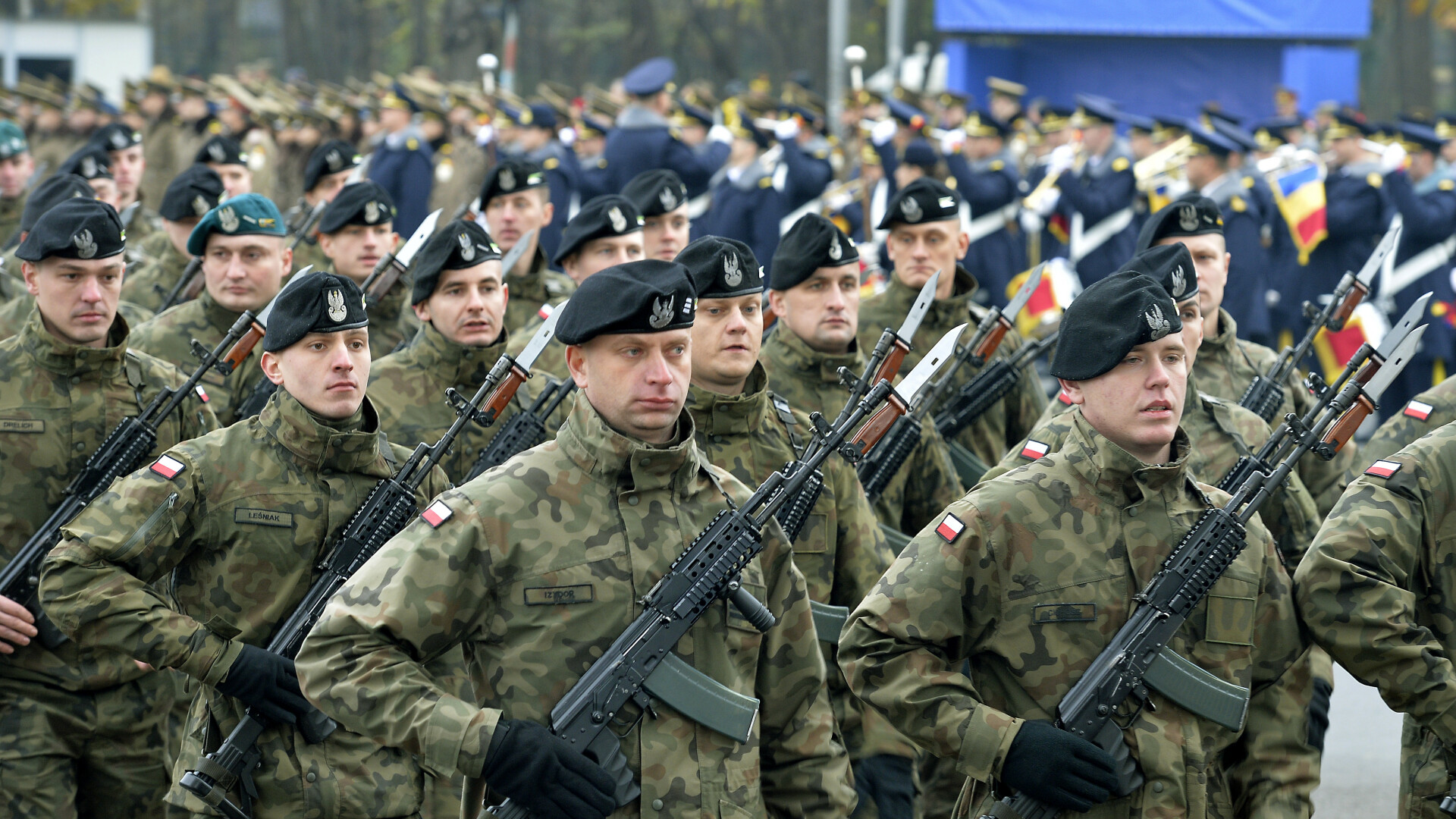 Repetitie pentru parada militara de 1 Decembrie, in zona Arcului de Triumf din Bucuresti