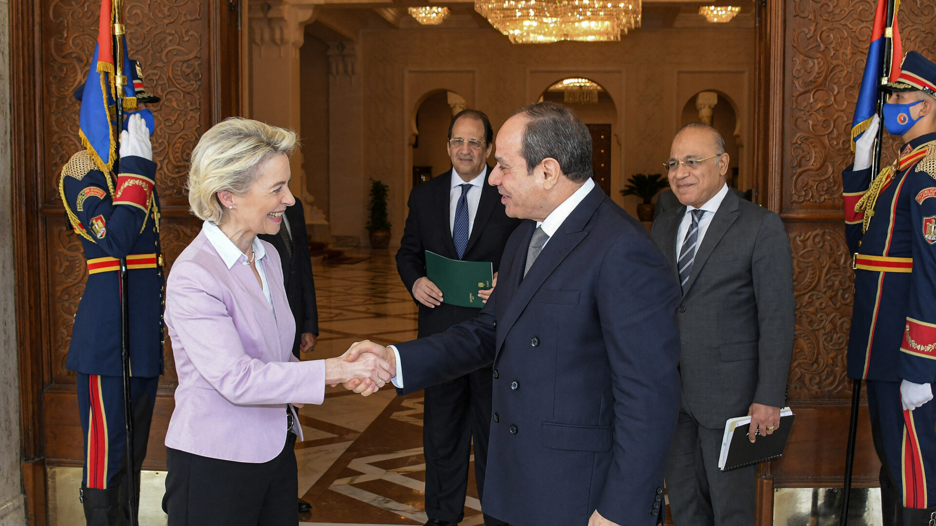 Ursula von der Leyen și Abdel Fattah al Sisi