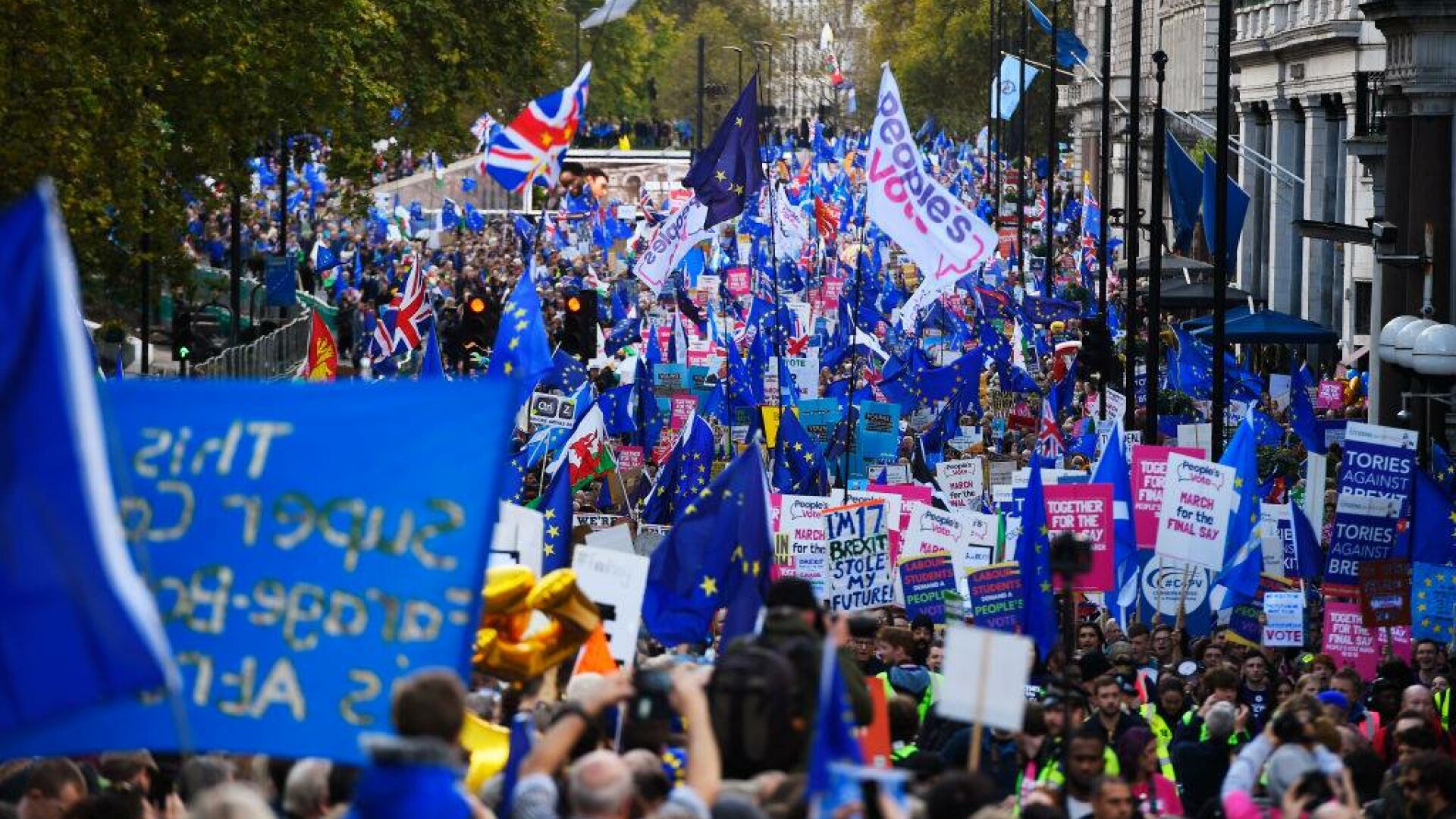 Manifestație masivă în Londra. Votul privind Brexit a fost amânat