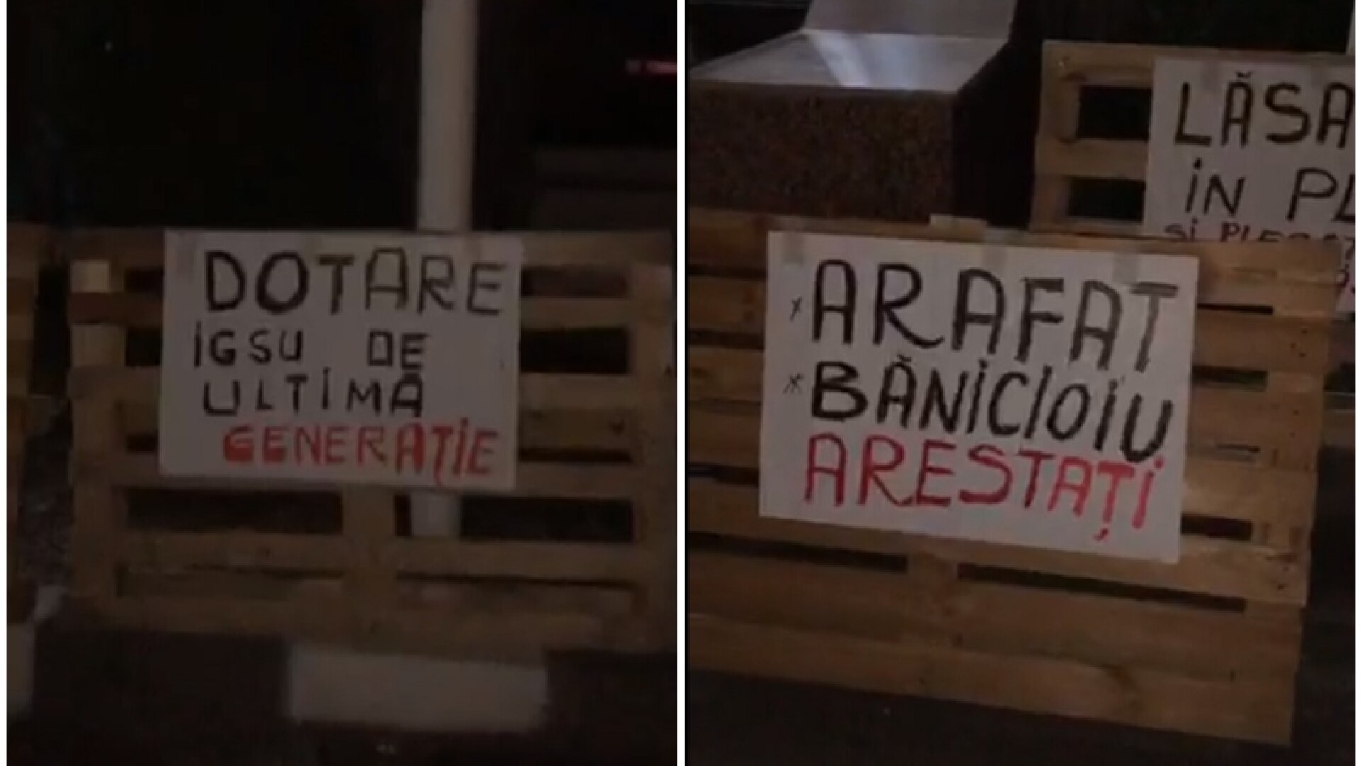 Protest cu paleţi la ISU Bucureşti